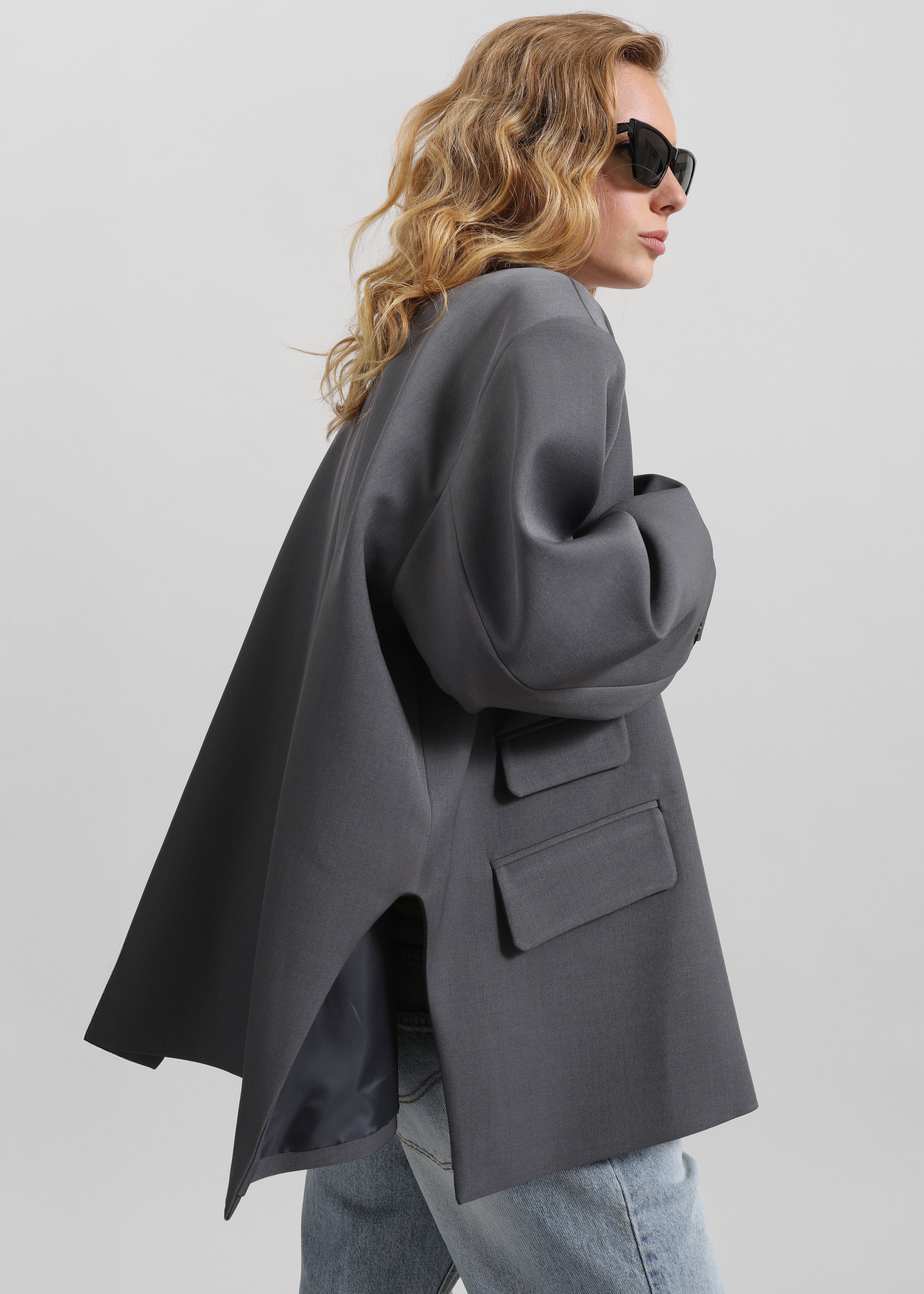 Tolmer Boxy Wrap Blazer - Storm Grey - 9