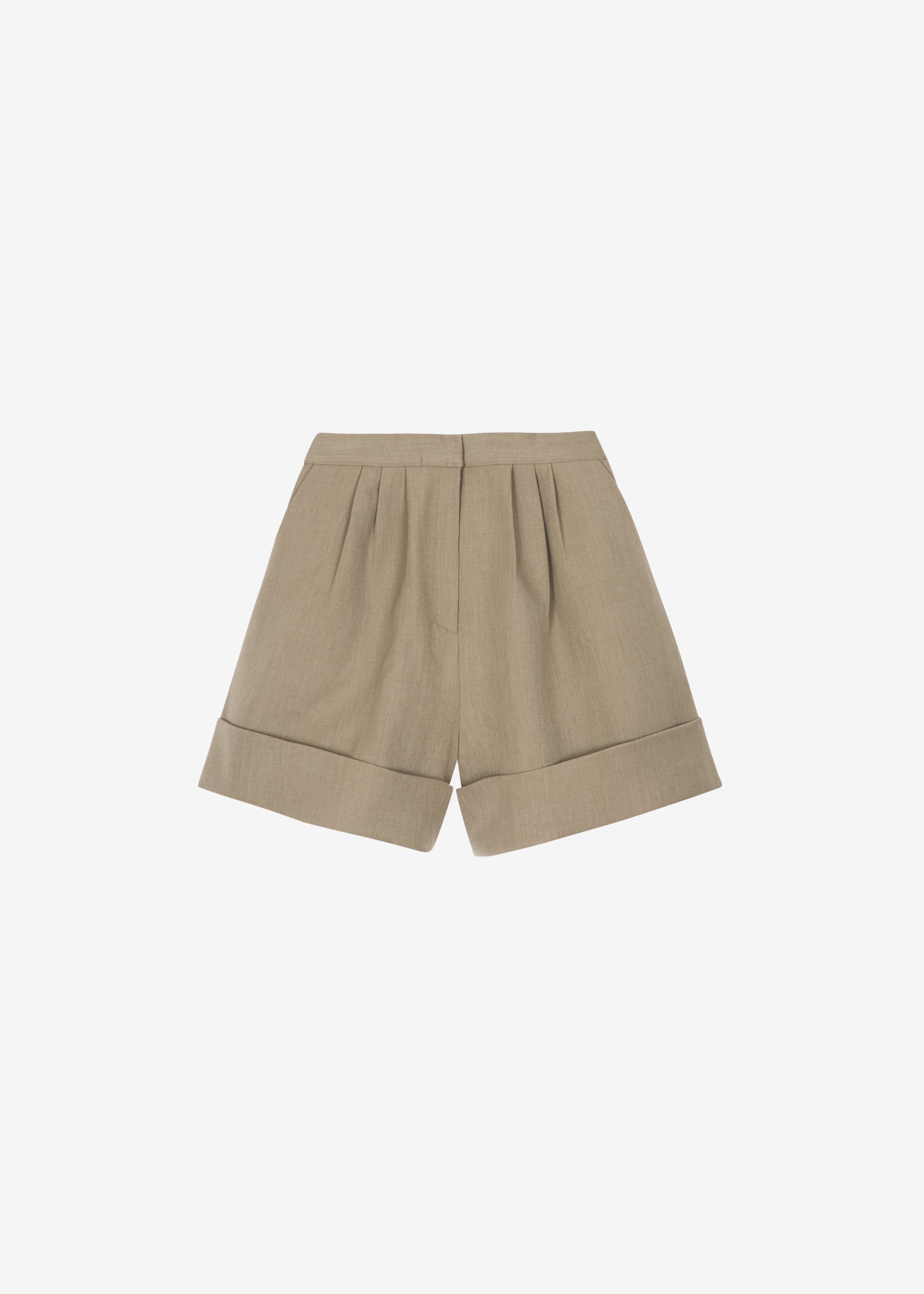 Tolmer Cuffed Shorts - Taupe Melange - 10
