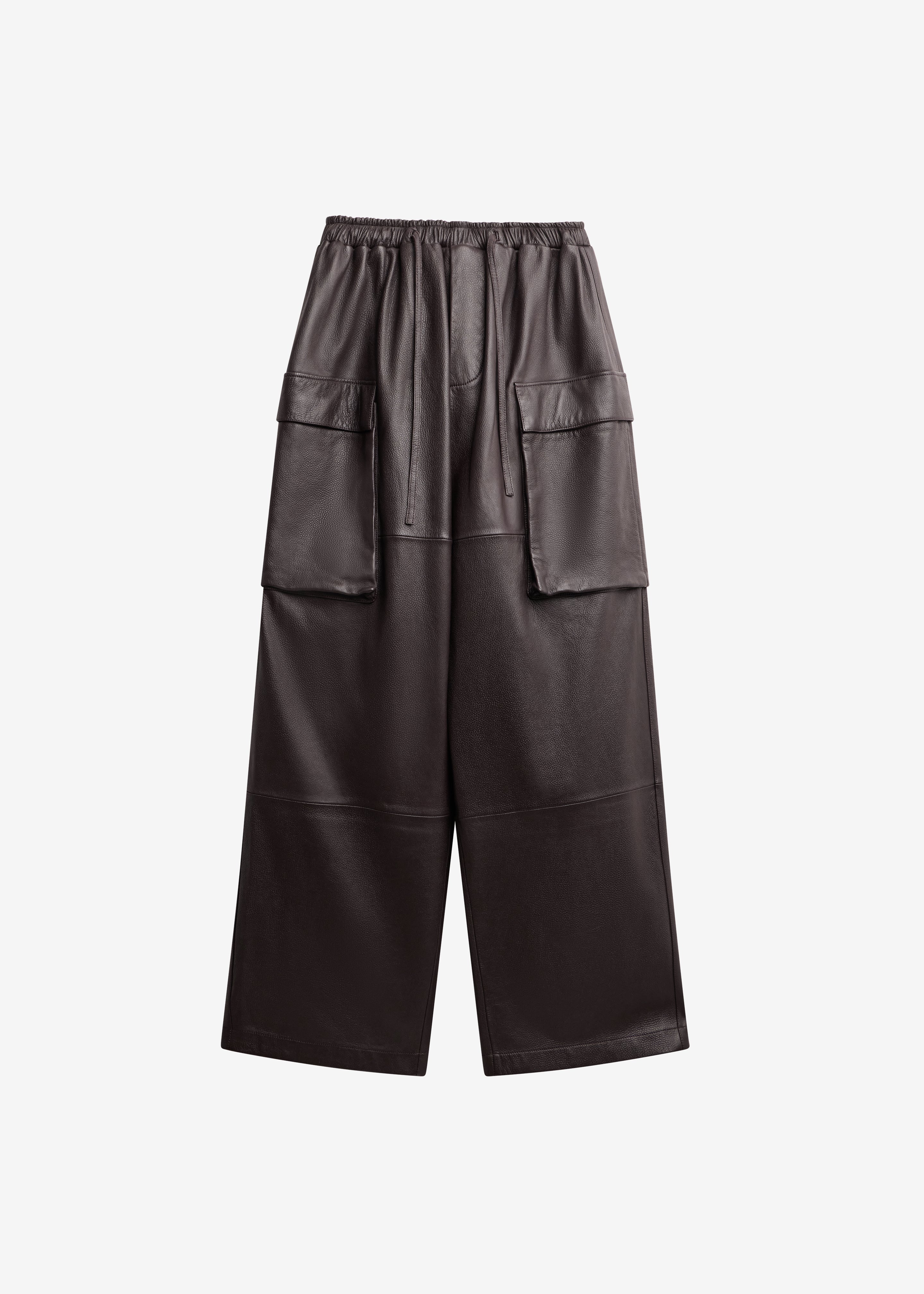Tom Leather Cargo Pants - Vintage Brown - 7
