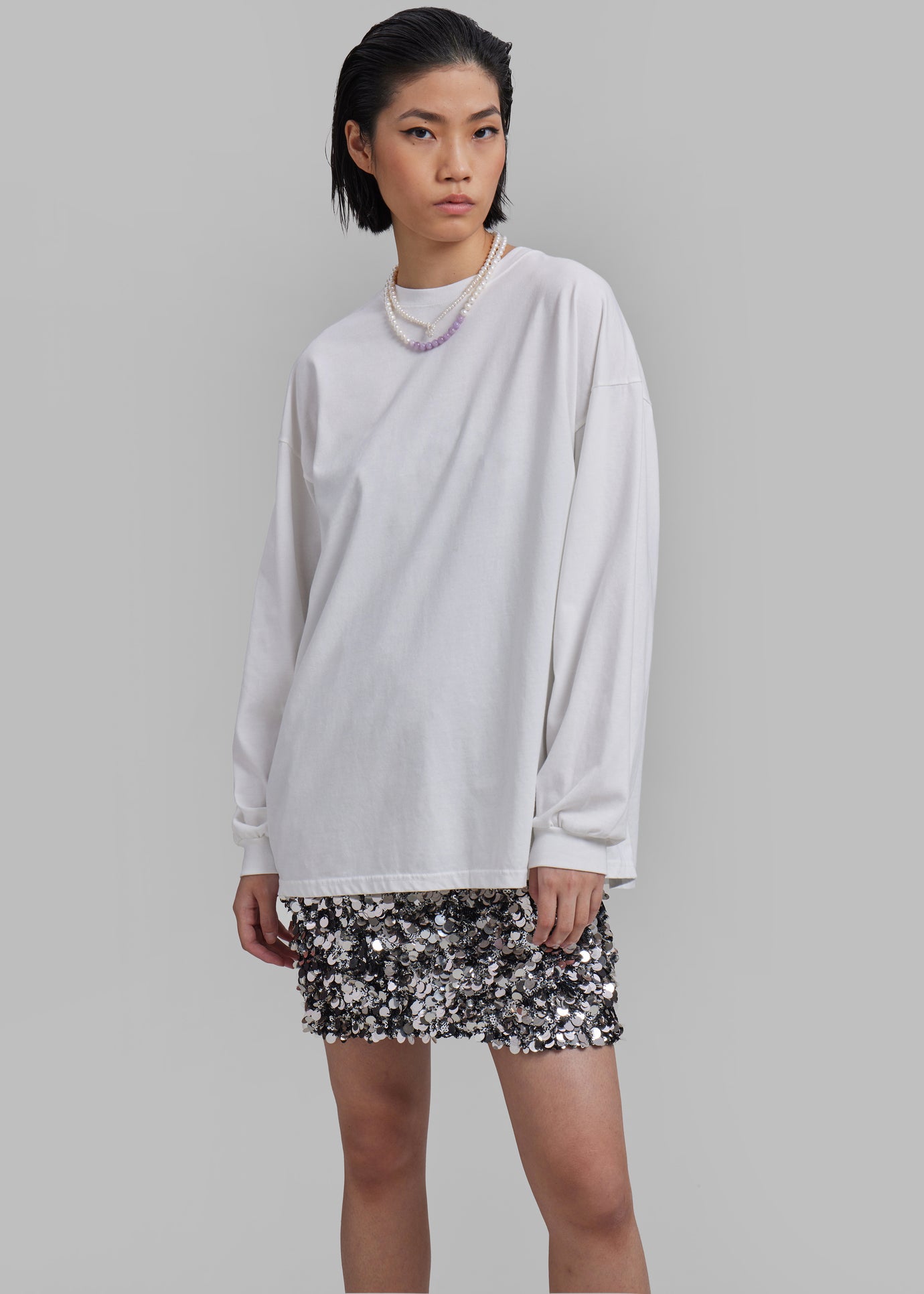 Tommy Boxy Long Sleeves Tee - White