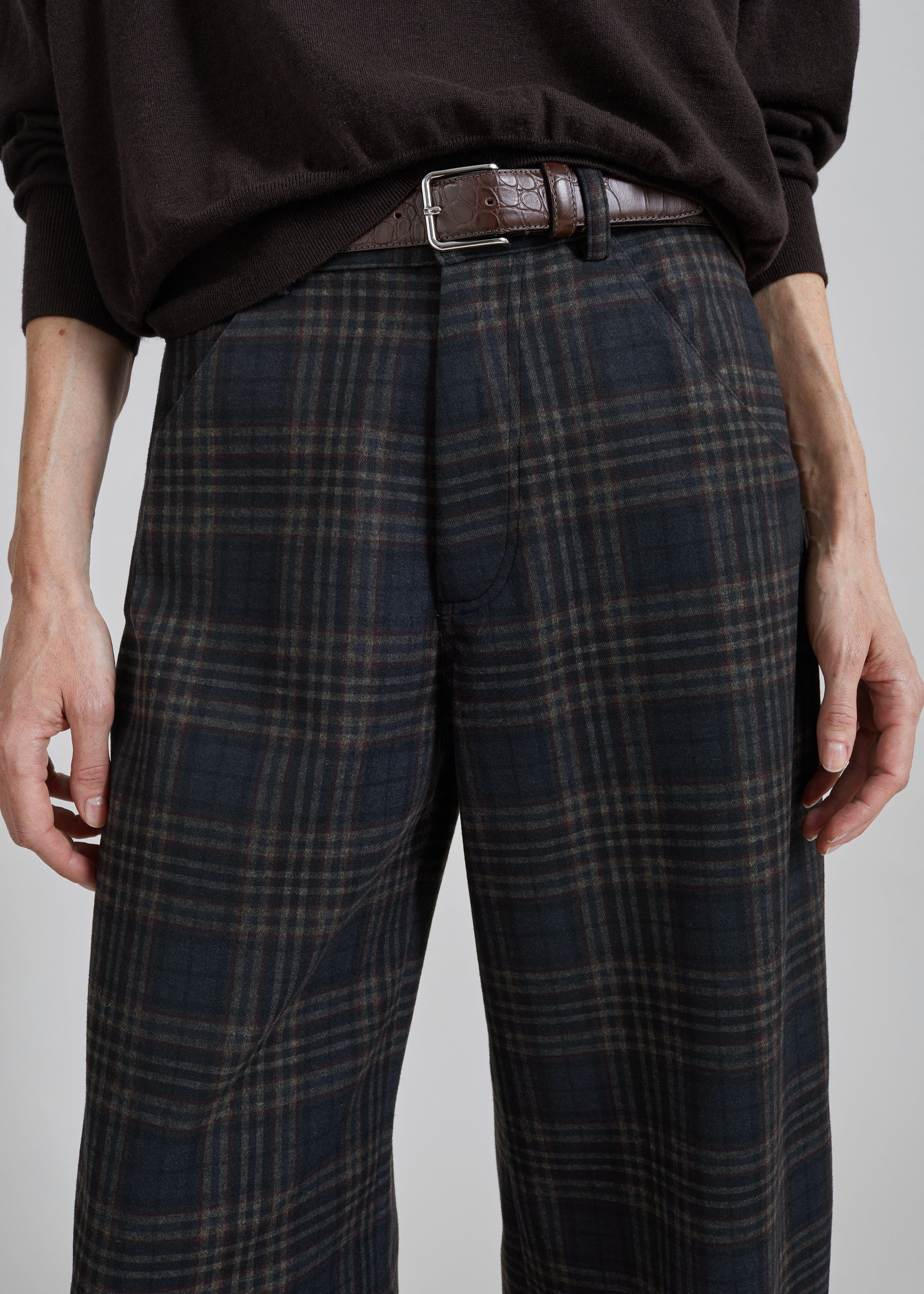 Toni Croc Patent Leather Belt - Brown/Silver