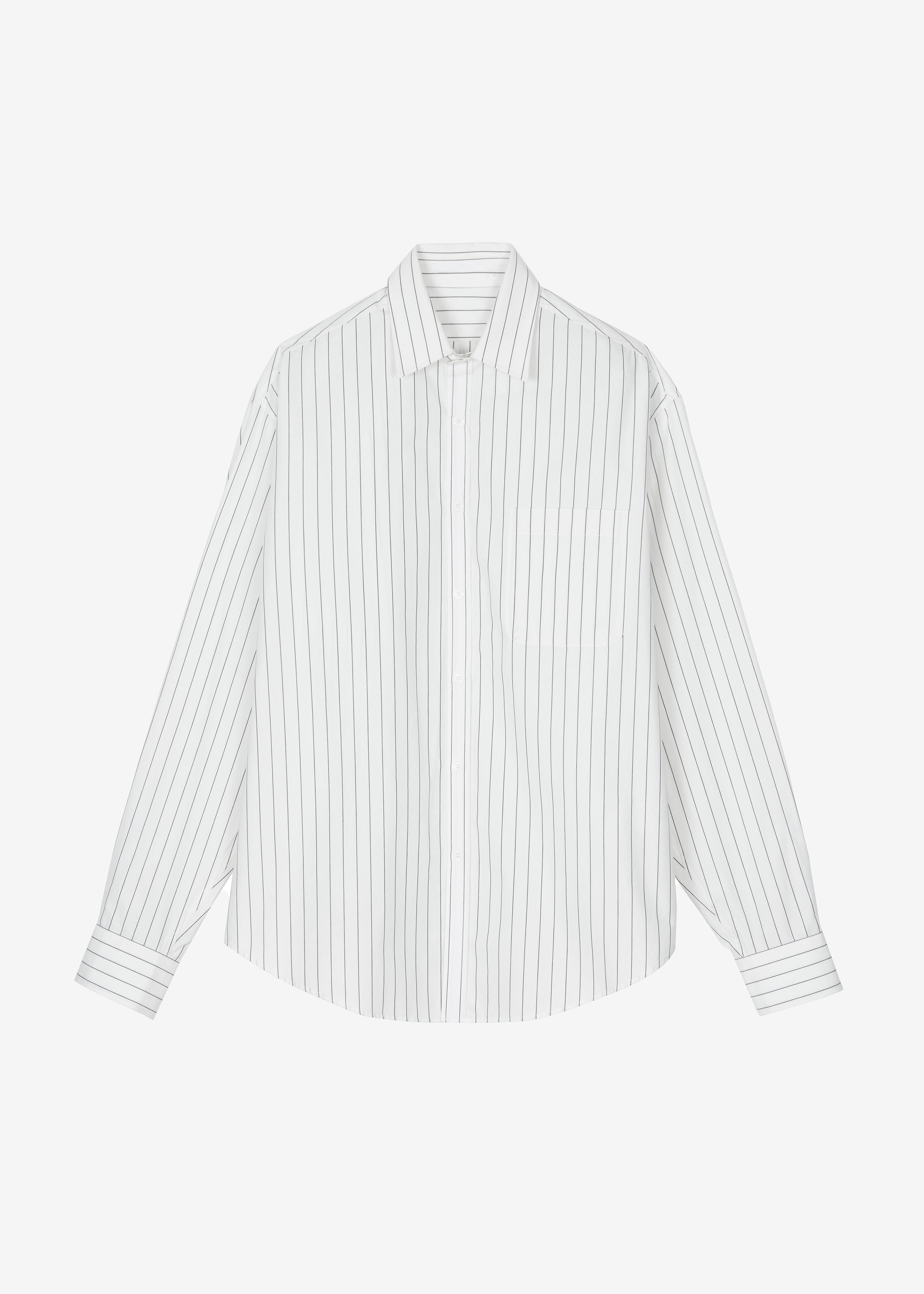 Toria Cotton Shirt - White/Black Stripe - 15