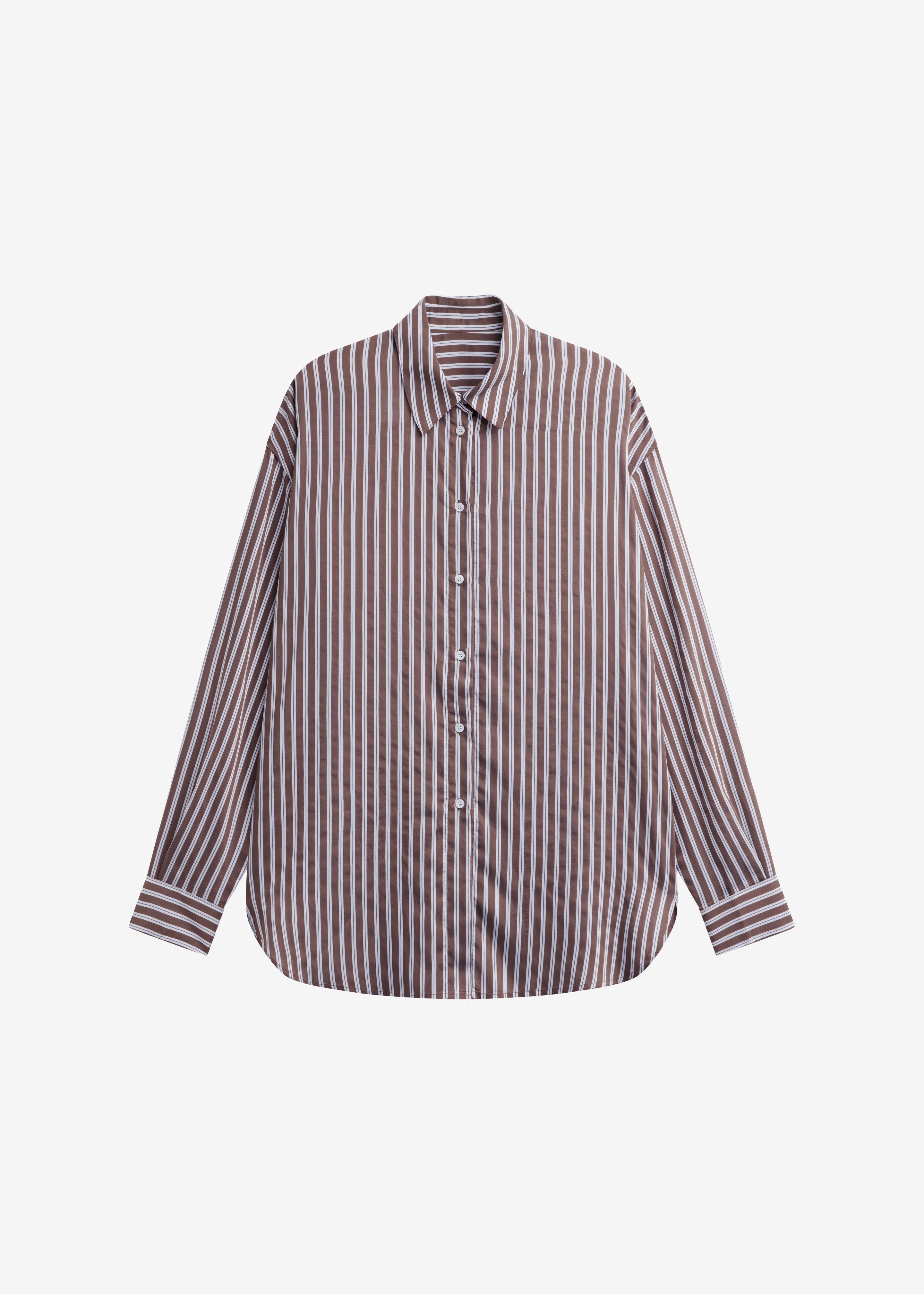 Toscane Oversized Shirt - Brown/White Stripe - 10