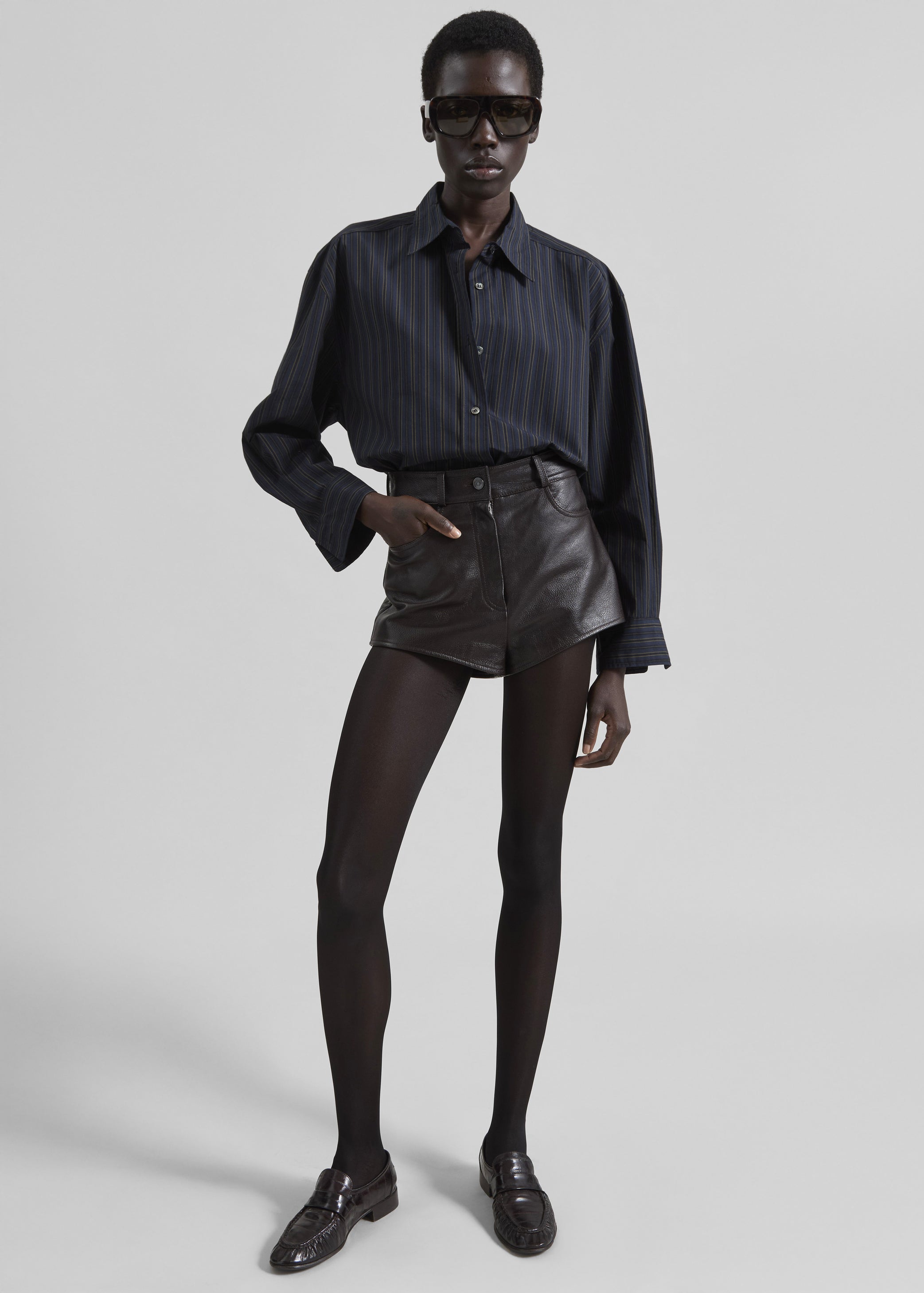 Shop the look image for Toulon Shirt - Navy/Black Stripe