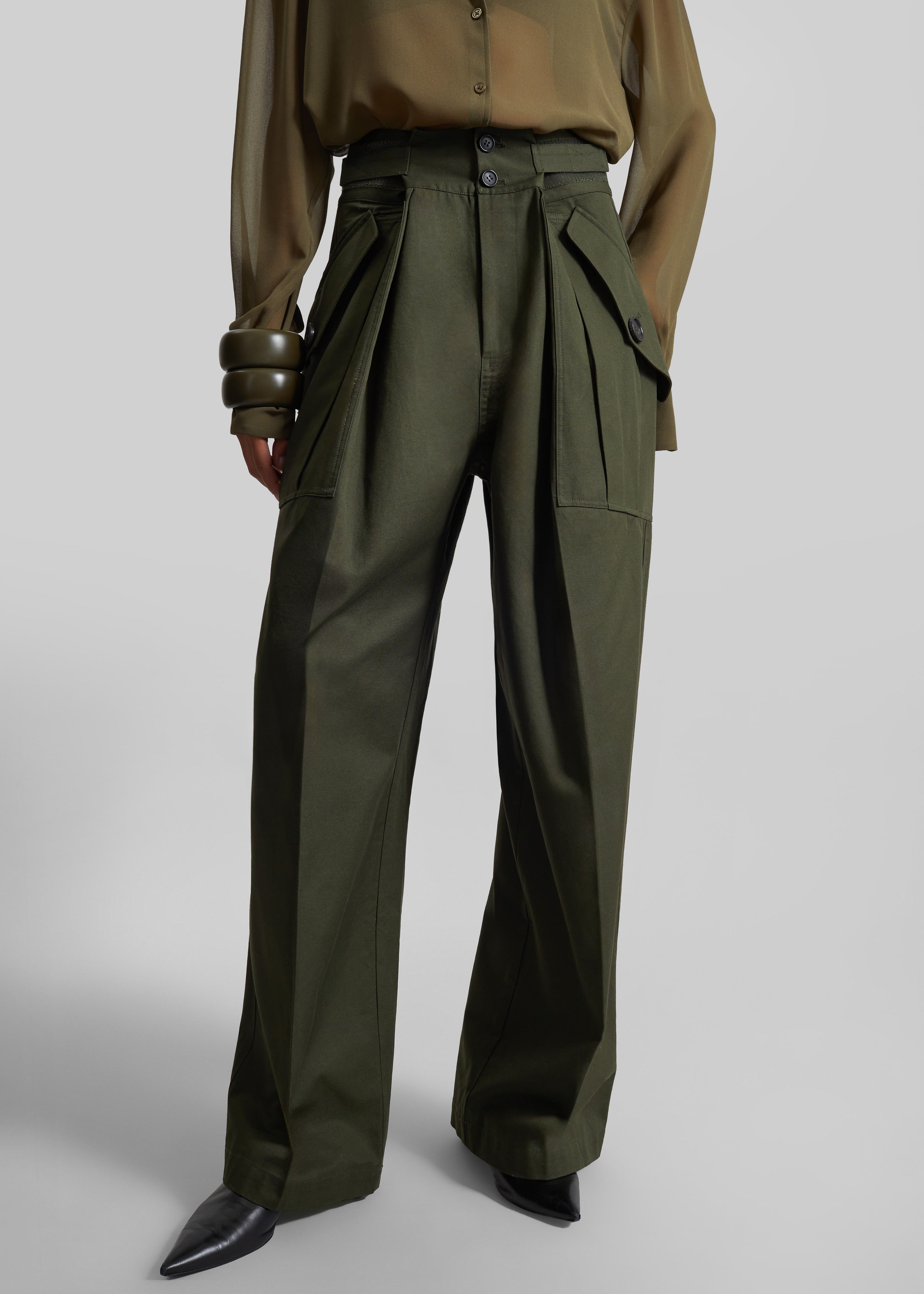 Tova Cargo Pants - Deep Green - 5