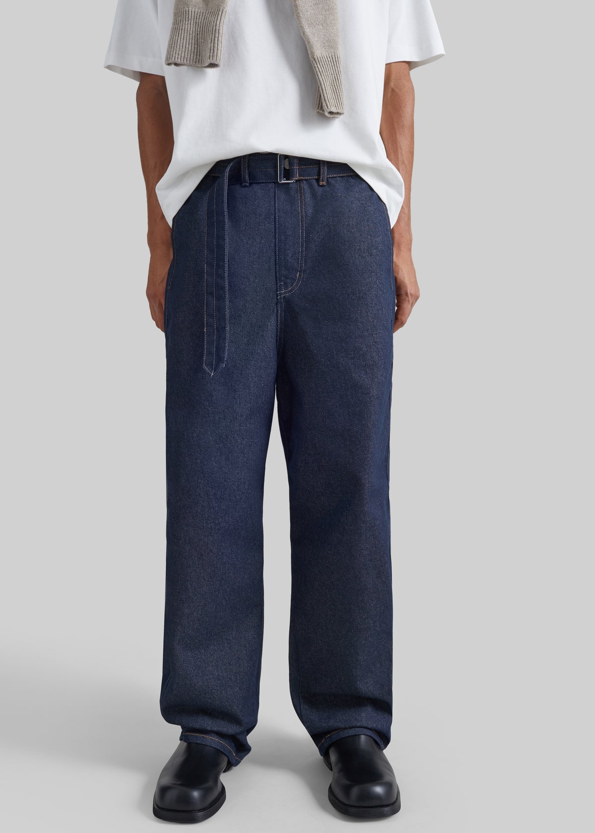 Tregor Belted Wide Jeans - Dark Wash