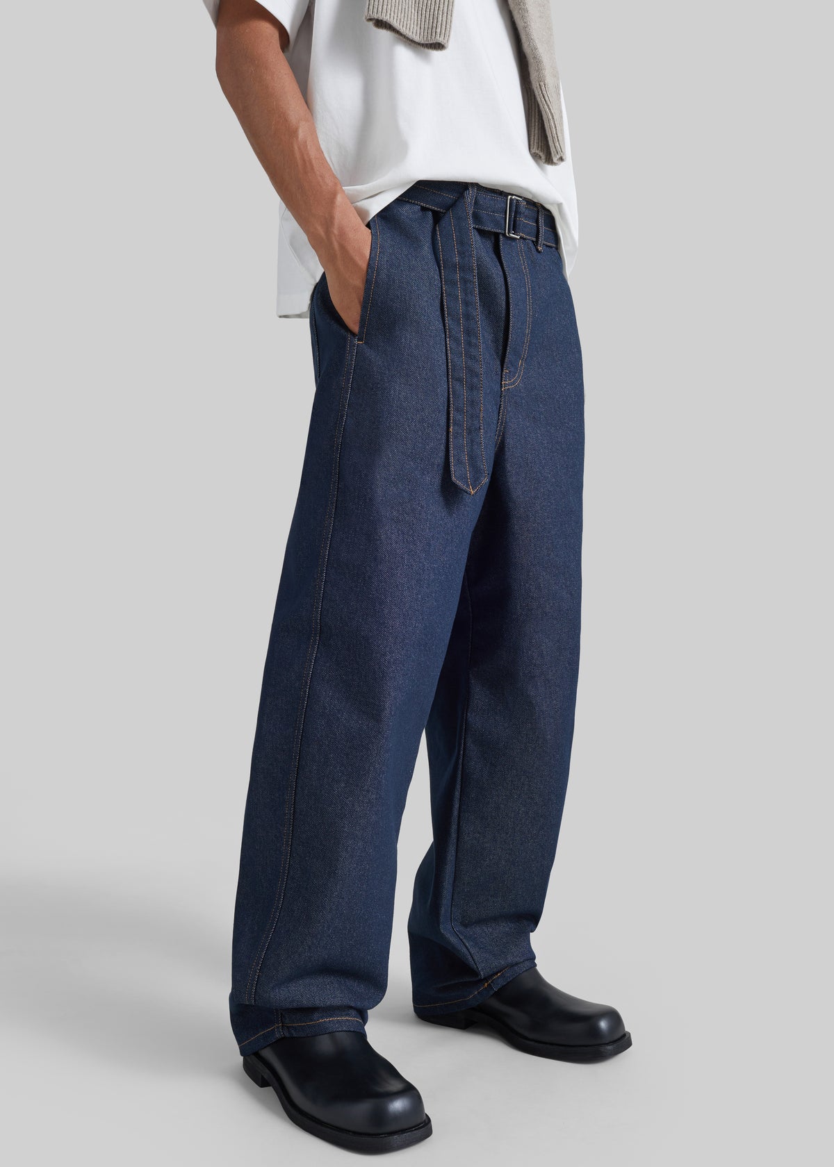 Tregor Belted Wide Jeans - Dark Wash