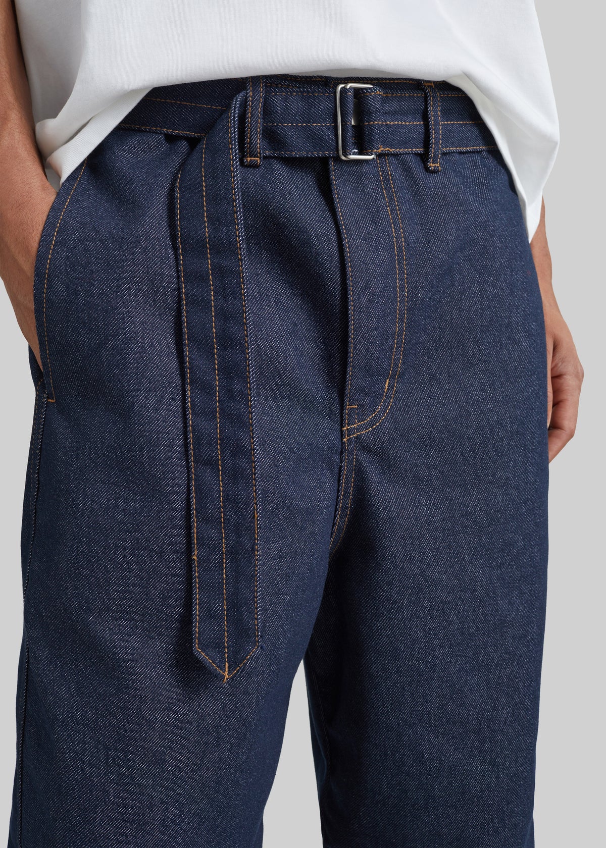 Tregor Belted Wide Jeans - Dark Wash