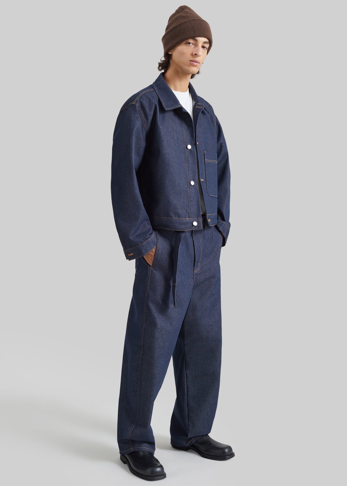 Tregor Belted Wide Jeans - Dark Wash