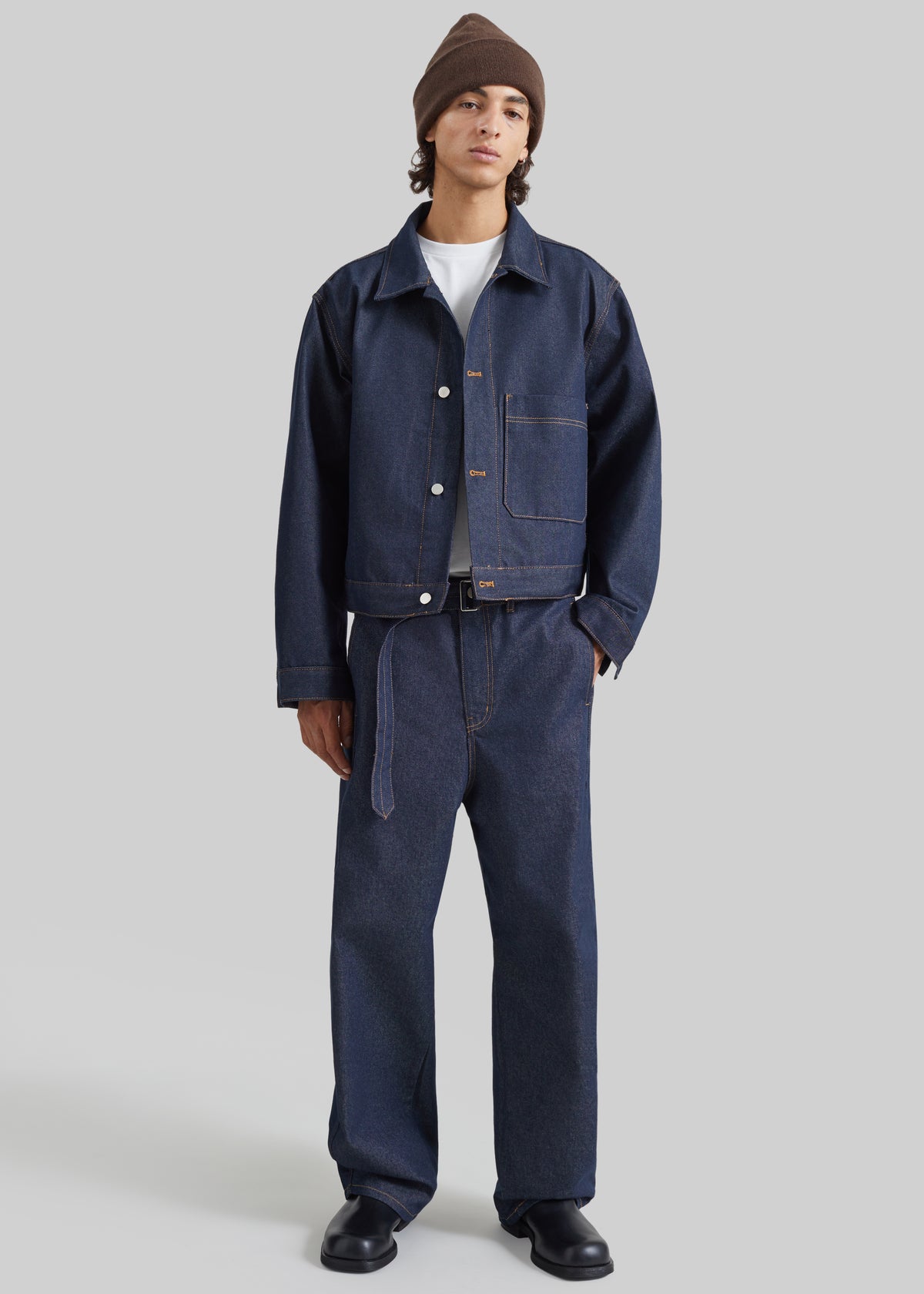 Tregor Belted Wide Jeans - Dark Wash