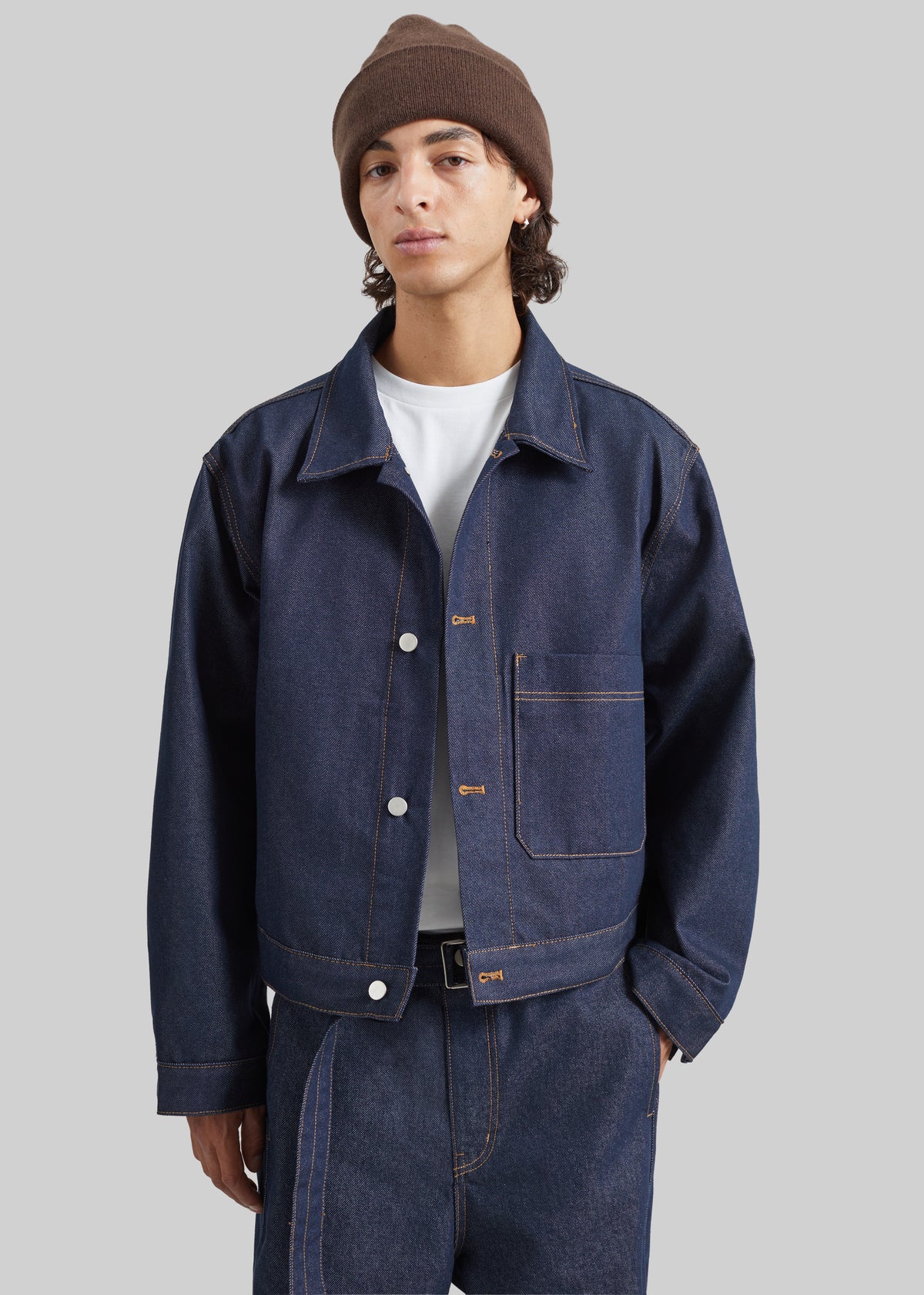 Tregor Boxy Denim Jacket - Dark Wash