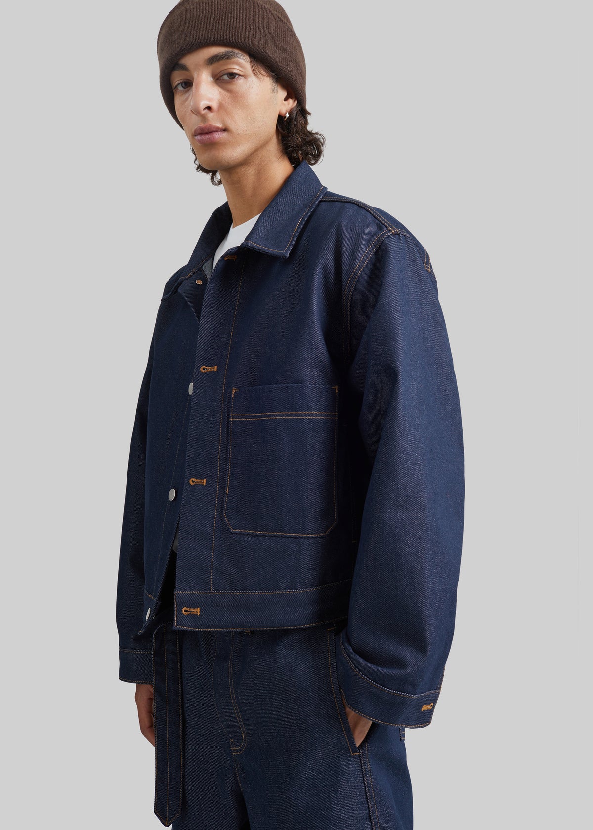 Tregor Boxy Denim Jacket - Dark Wash