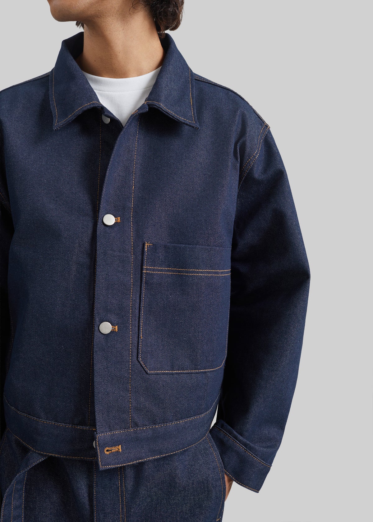 Tregor Boxy Denim Jacket - Dark Wash