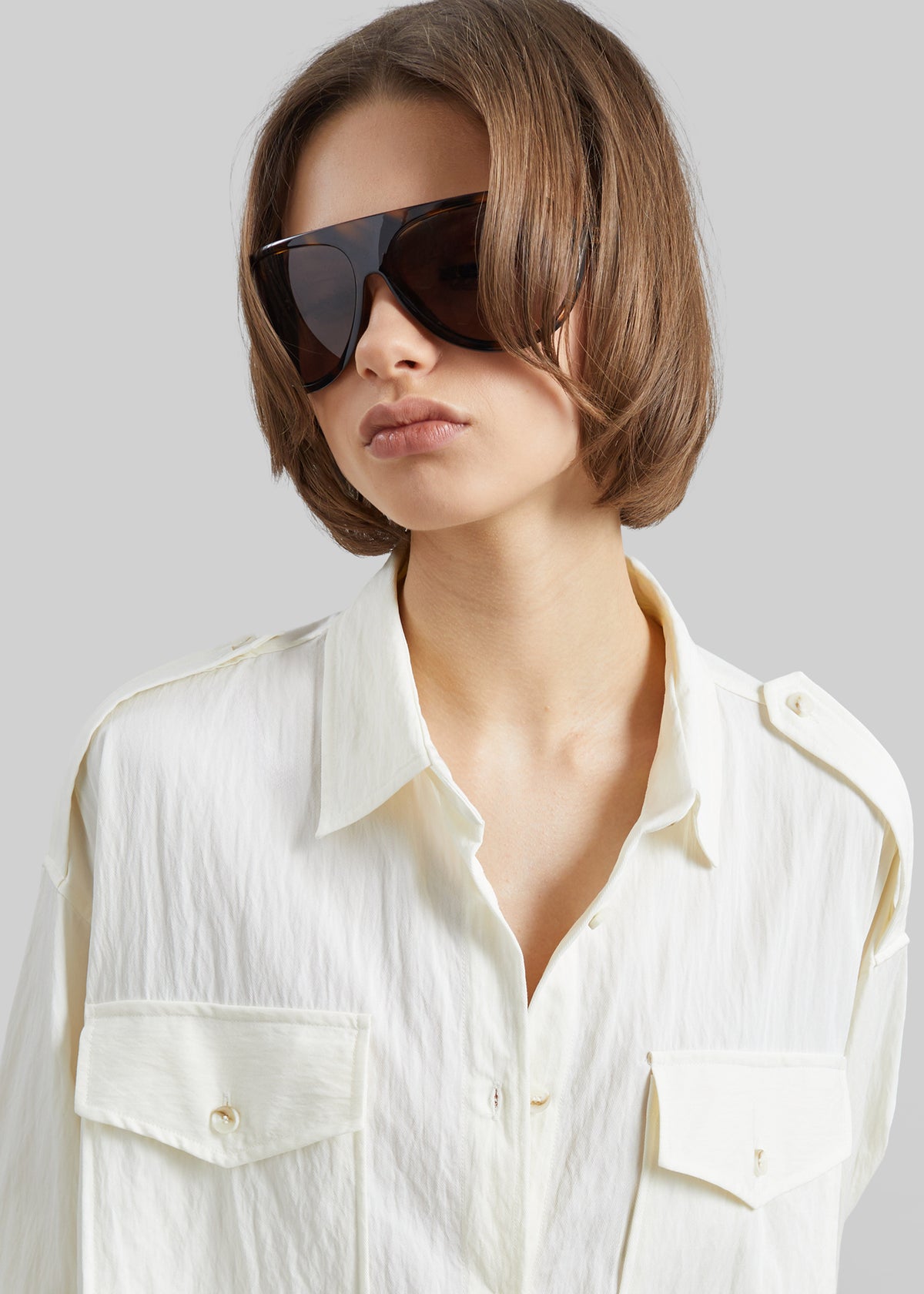 Trevi Textured Cargo Shirt - Cream - 2