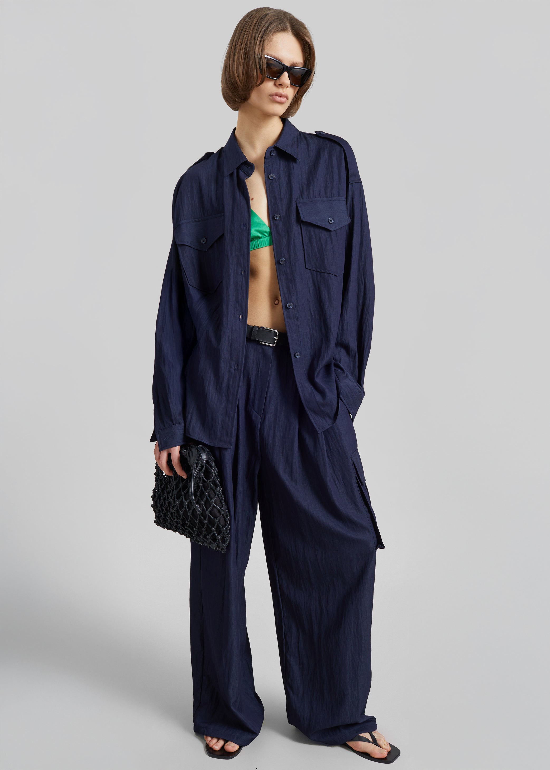 Shop the look image for Trevi Textured Cargo Shirt - Navy