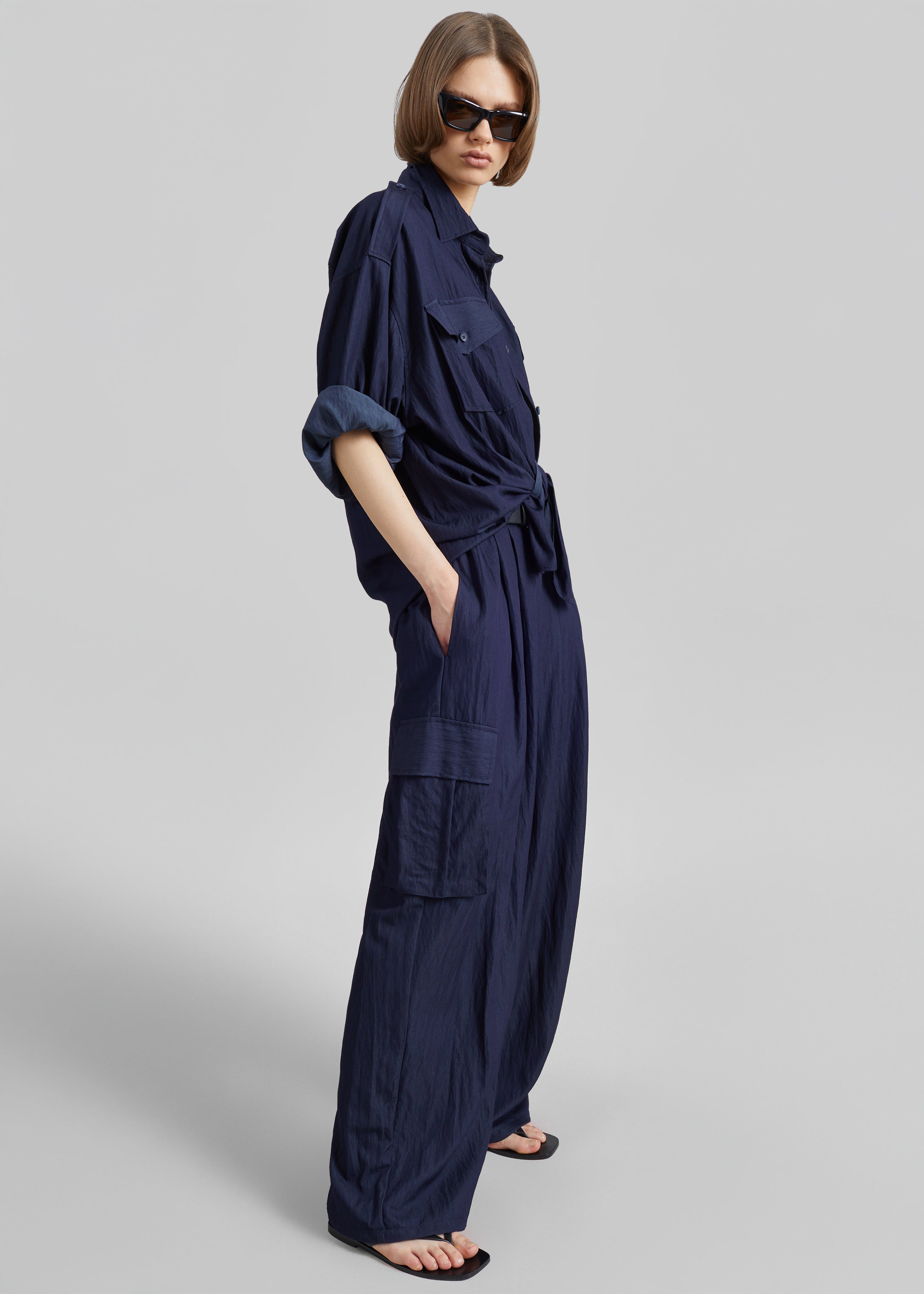 Trevi Textured Cargo Shirt - Navy - 5