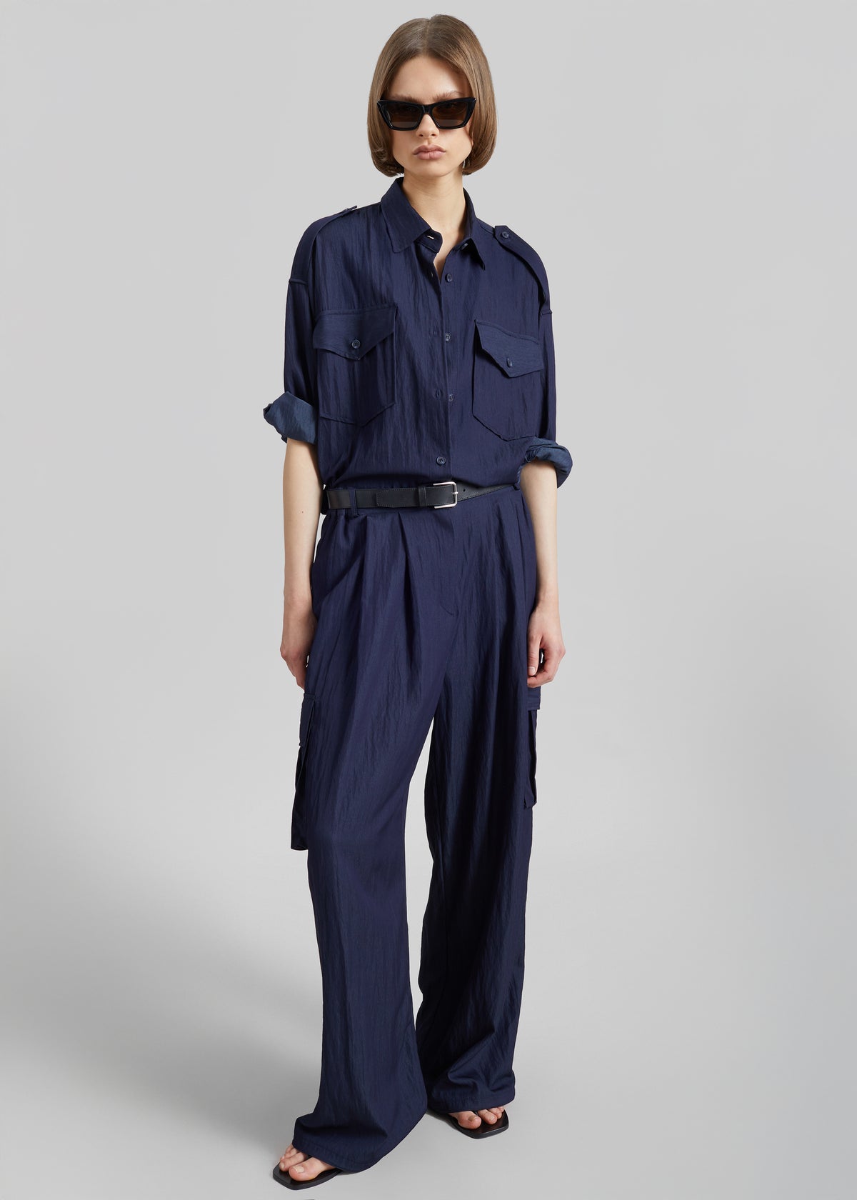 Trevi Textured Cargo Shirt - Navy - 4