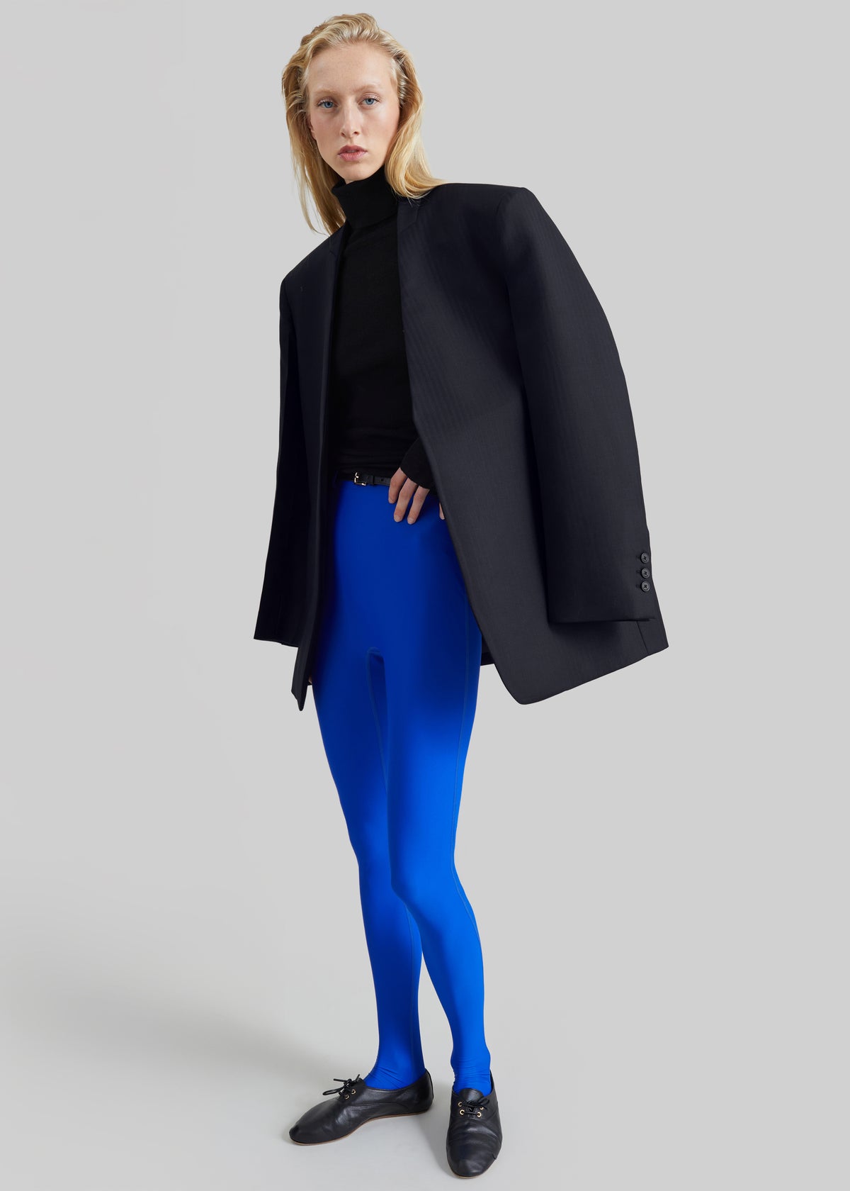 Trevis Chevron Collarless Blazer - Black