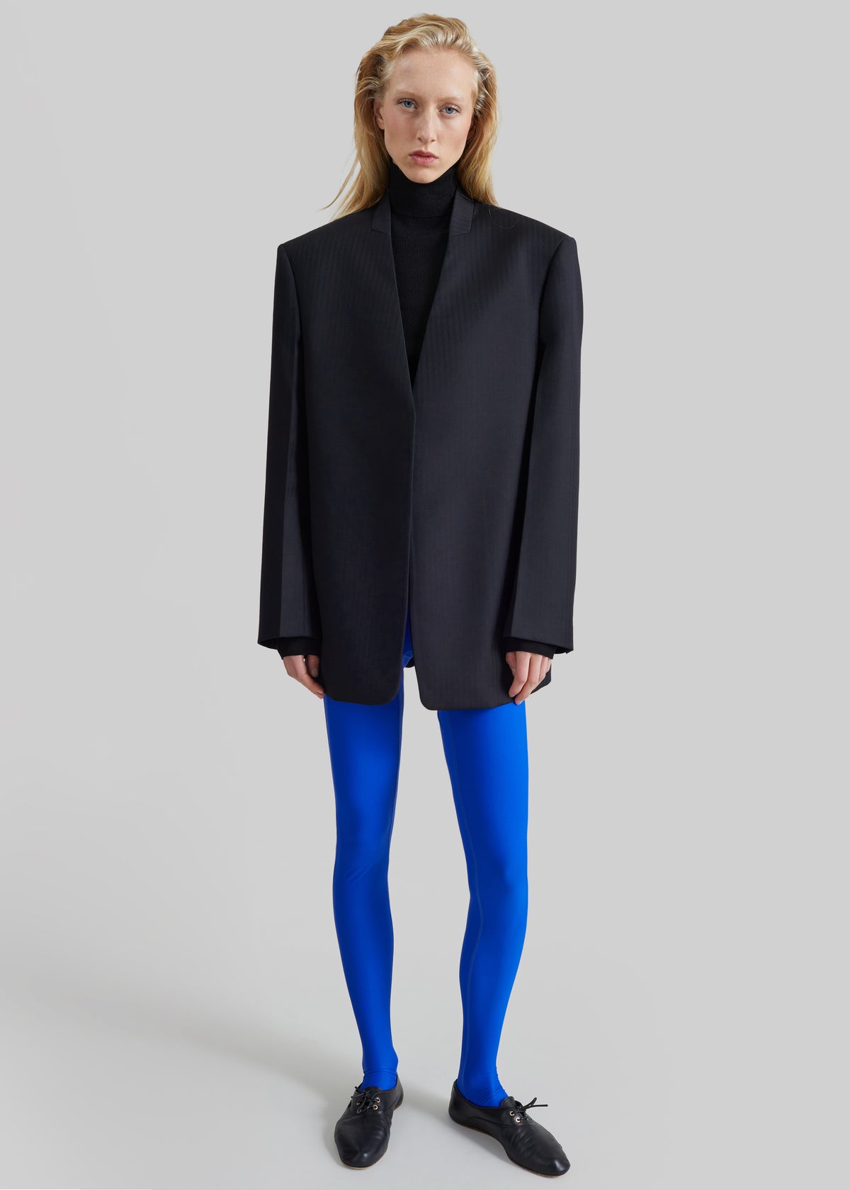 Shop the look image for Trevis Chevron Collarless Blazer - Black