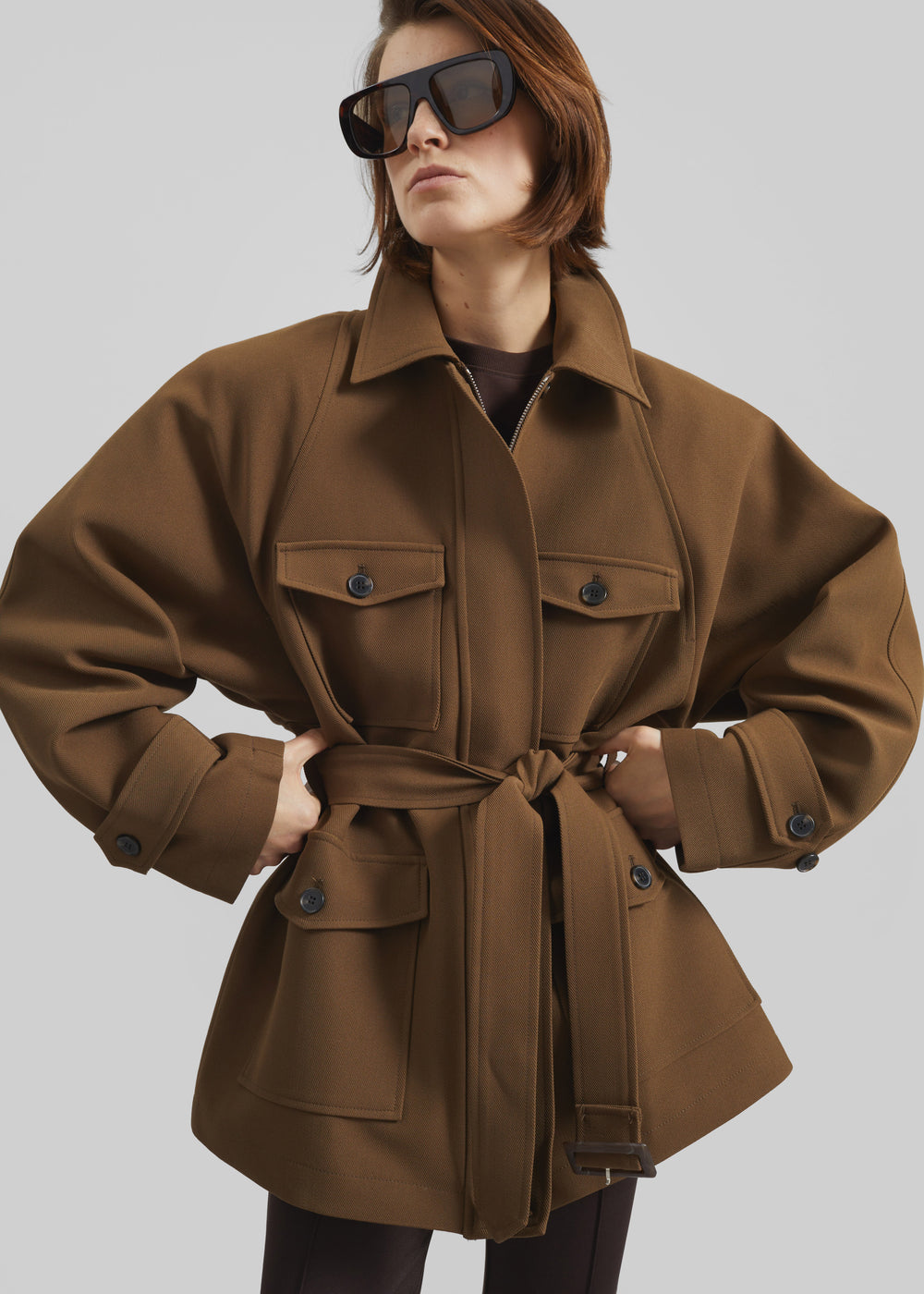 Trevose Padded Utility Jacket - Brown - 1