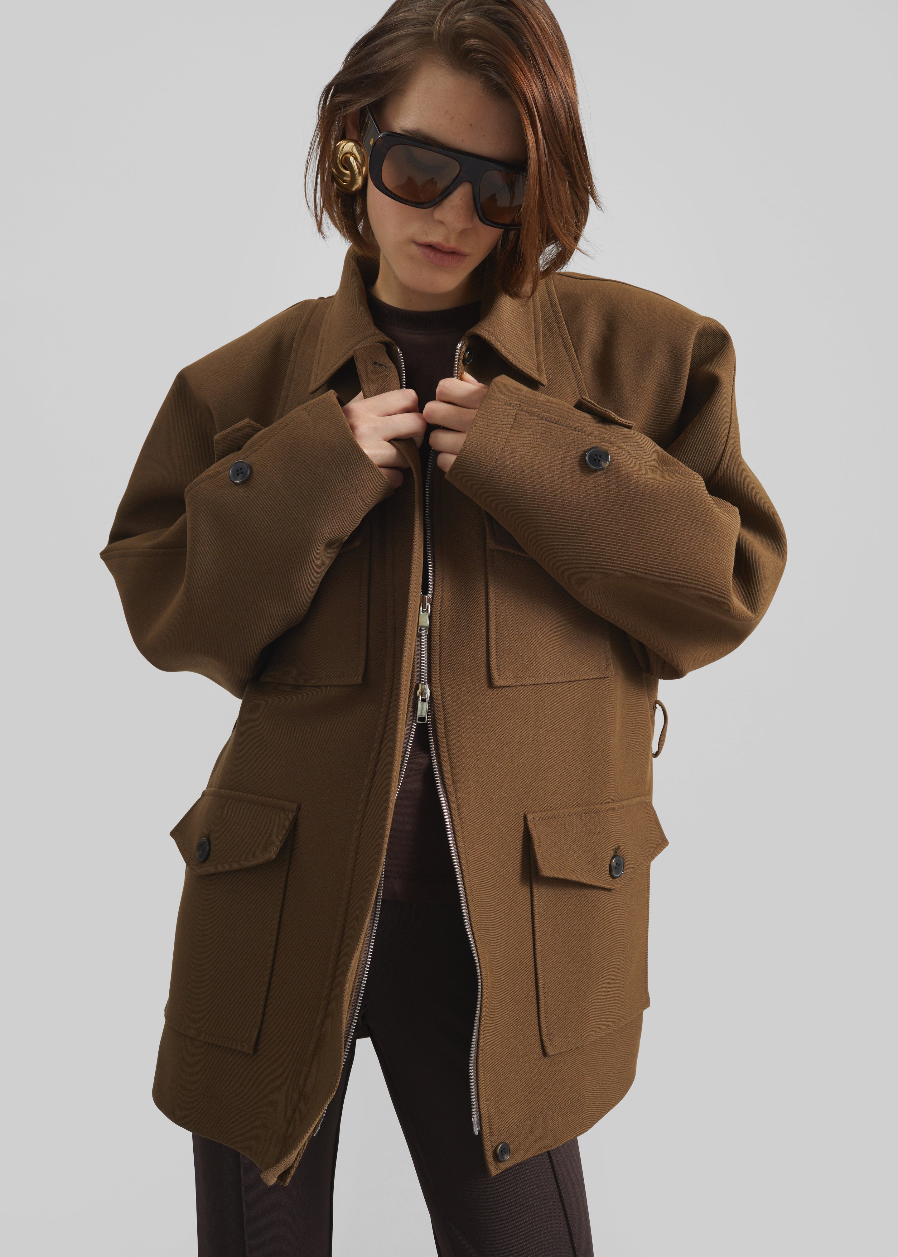 Trevose Padded Utility Jacket - Brown - 5