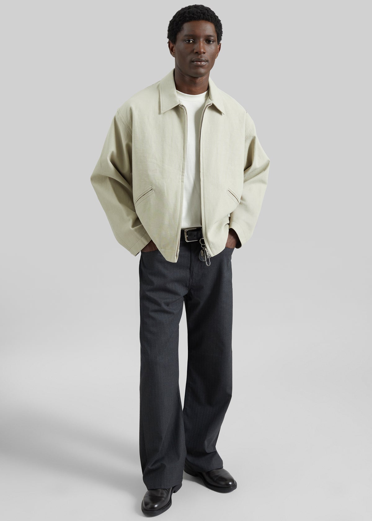 Trieste Straight Pants - Charcoal Pinstripe - 3