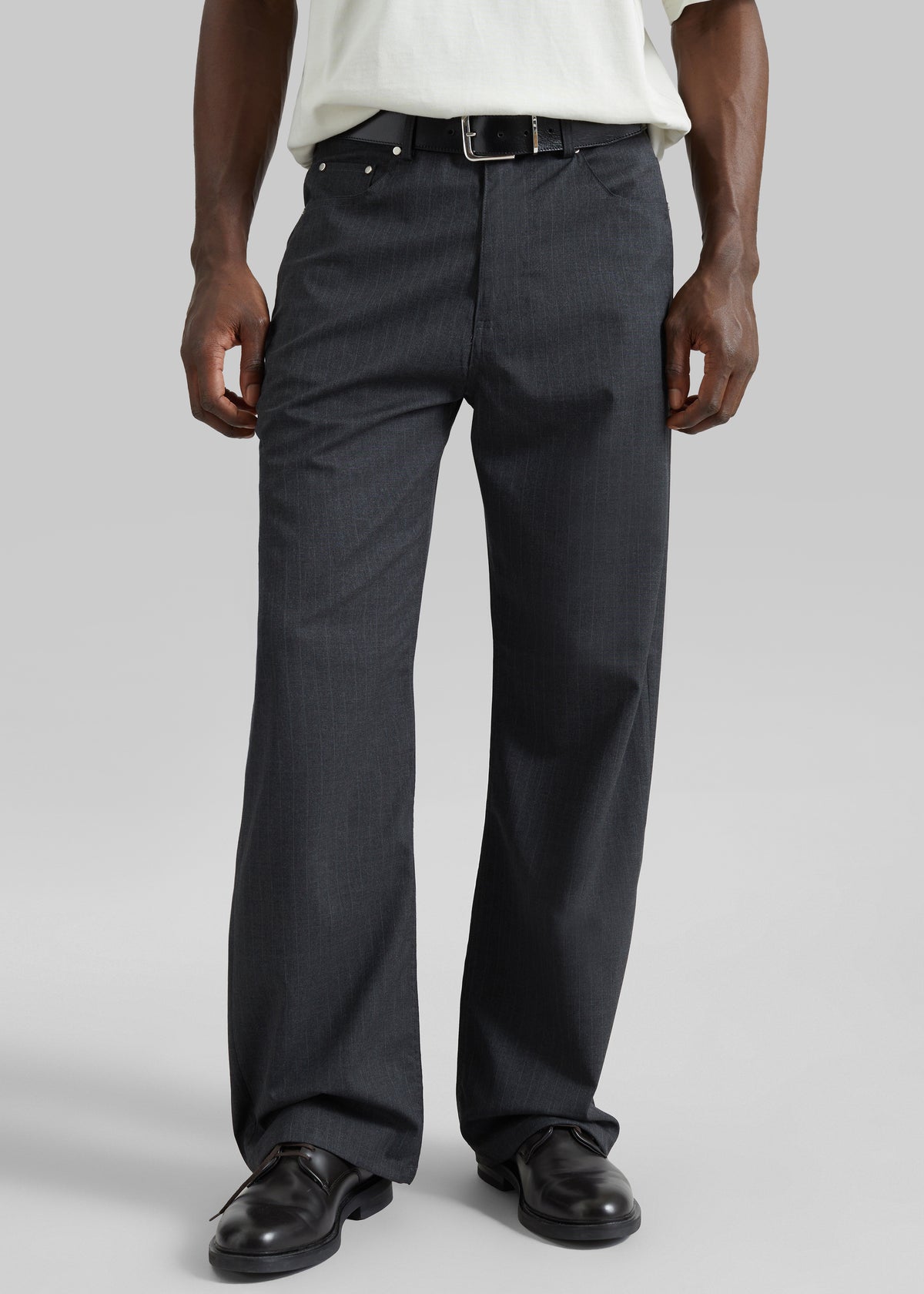 Trieste Straight Pants - Charcoal Pinstripe - 2