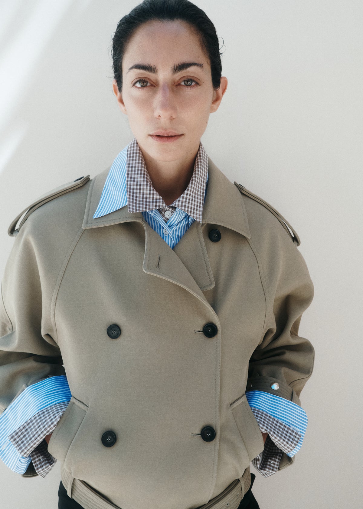 Trina Short Trench Coat - Beige