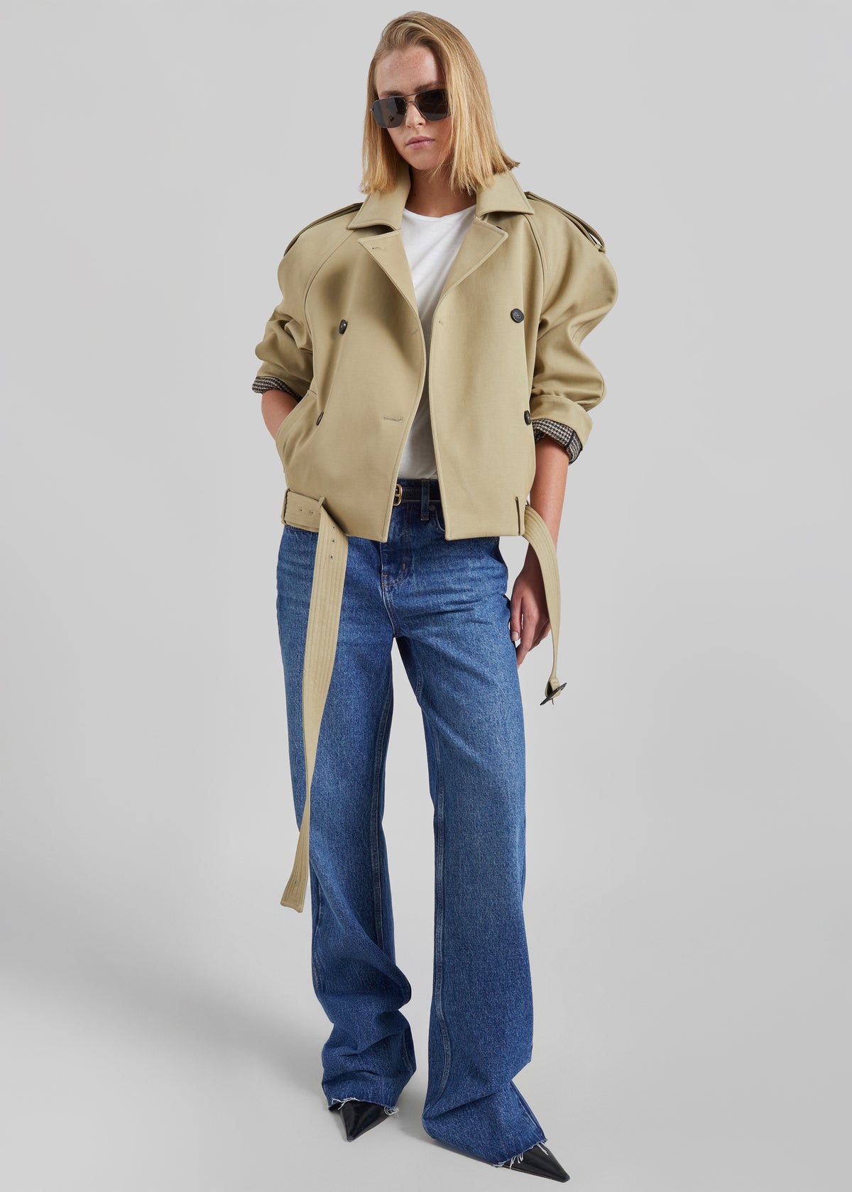 Shop the look image for Trina Short Trench Coat - Beige