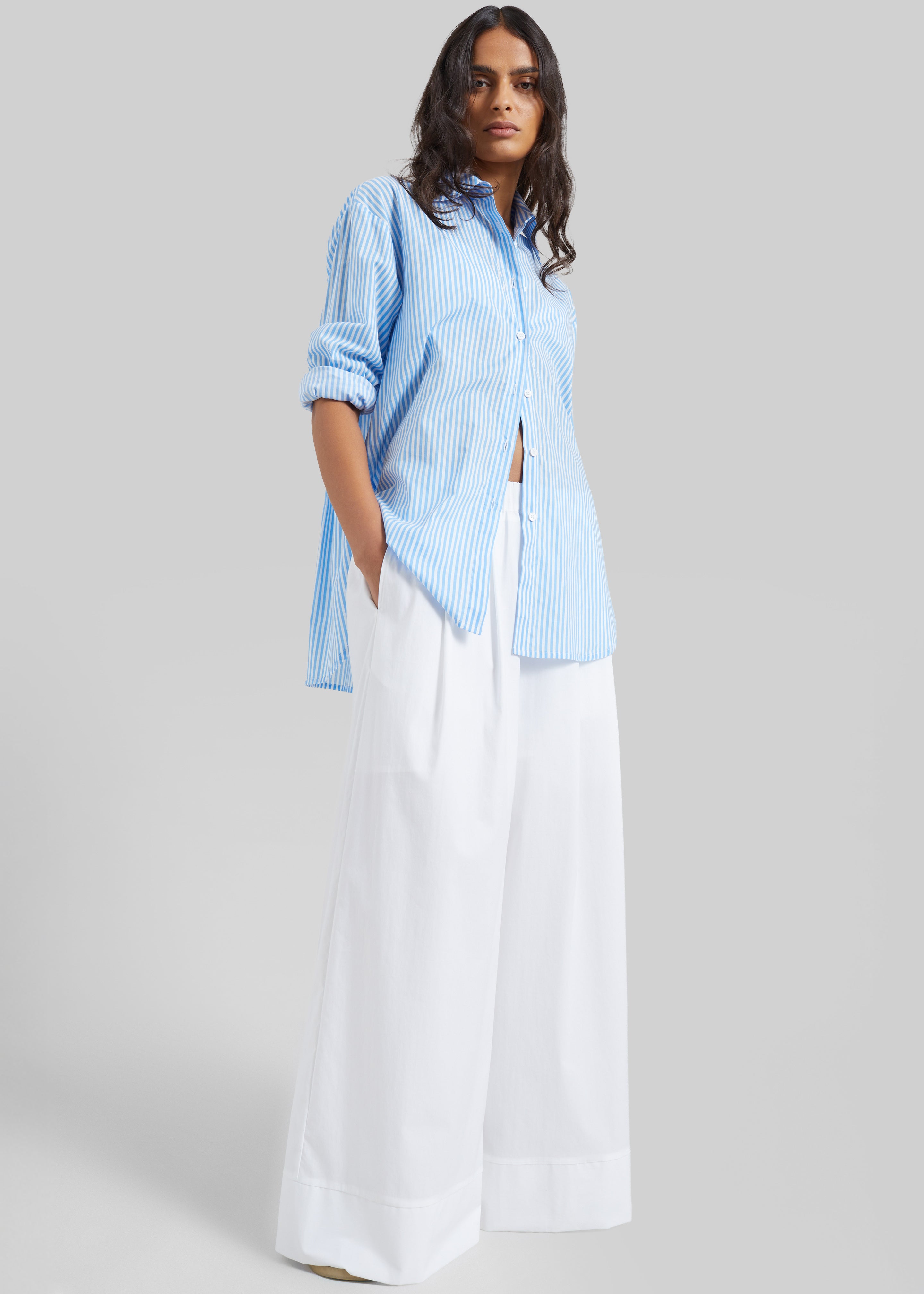 Trivio Poplin Wide Leg Pants - White – The Frankie Shop