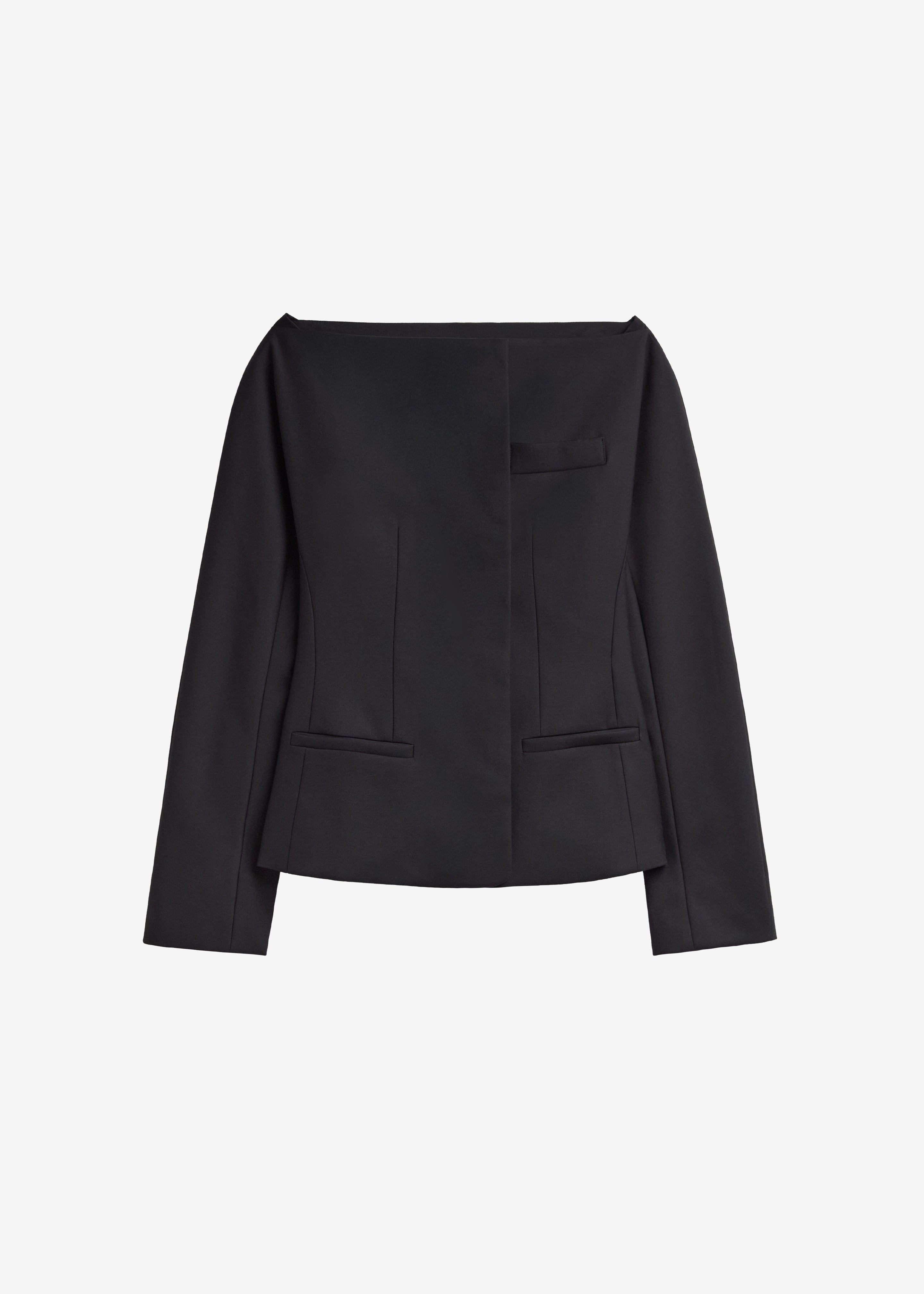 Troense Boatneck Tailored Blazer - Black – The Frankie Shop