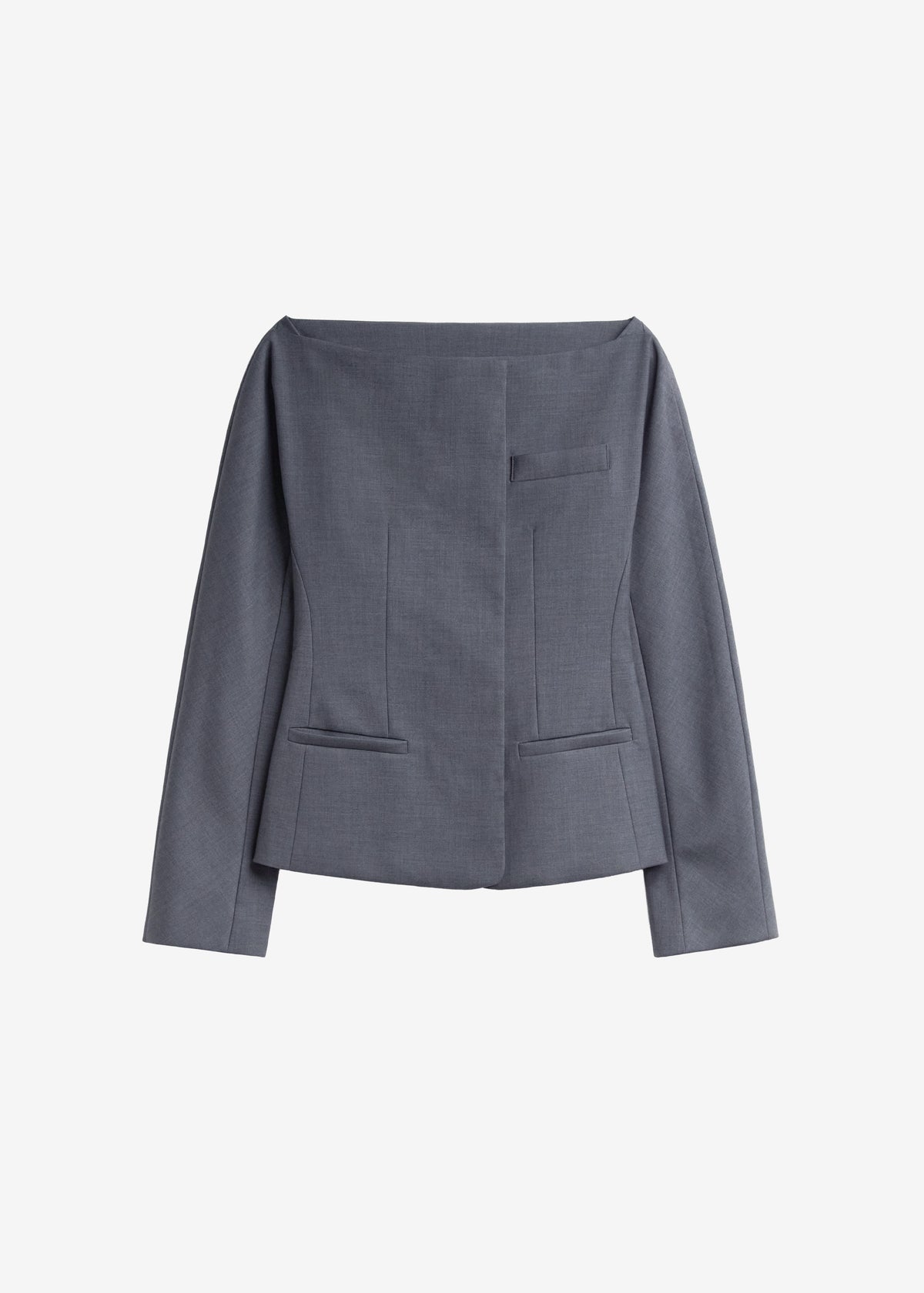 Troense Boatneck Tailored Blazer - Grey - 8