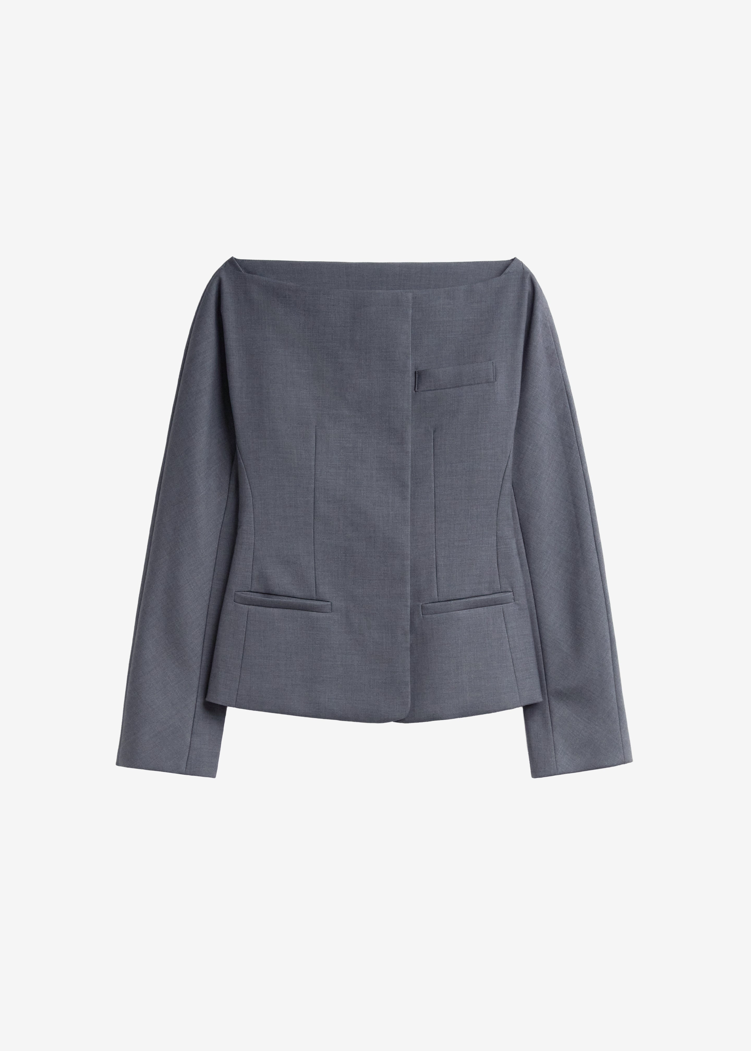 Troense Boatneck Tailored Blazer - Grey - 8