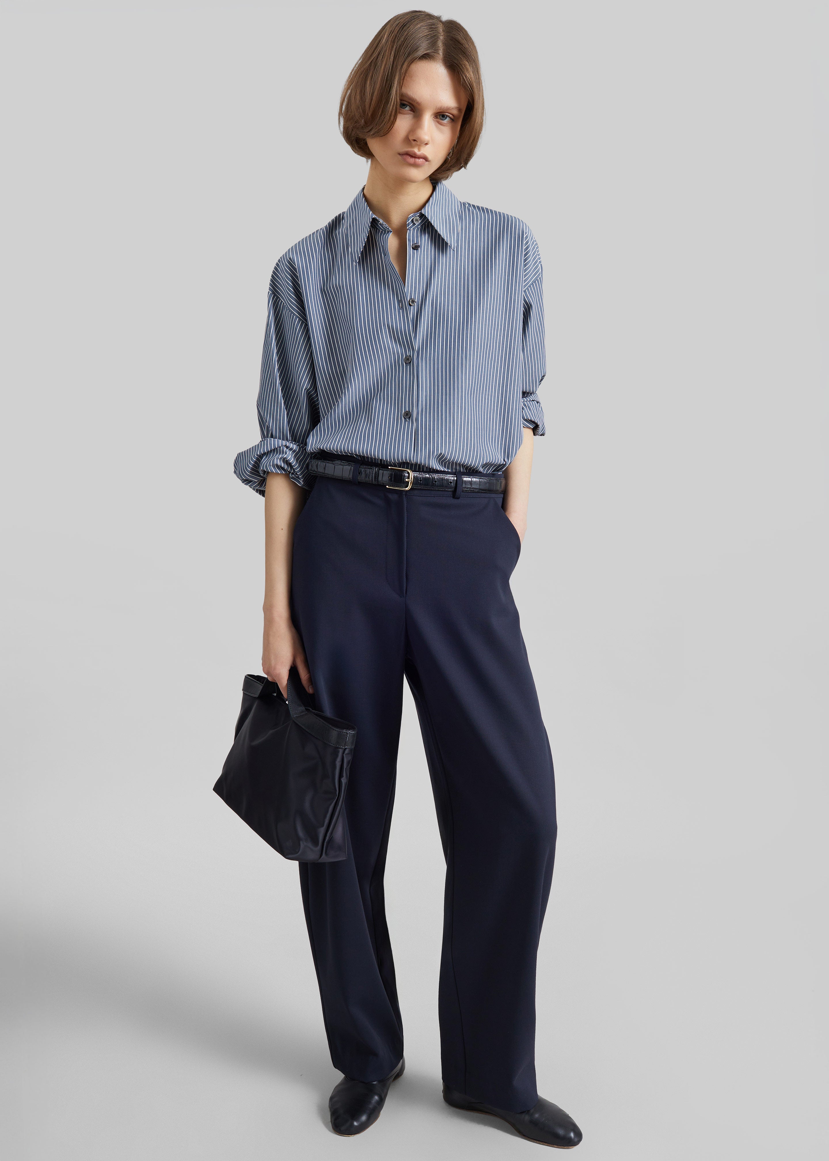 Trofa Curved Trousers - Navy - 6