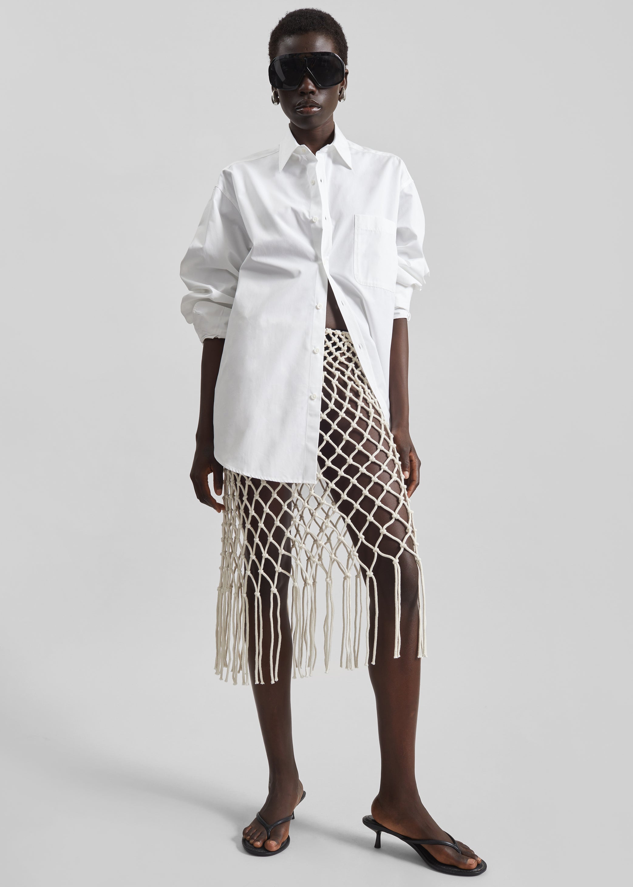 Shop the look image for Tropea Macrame Skirt - Ecru