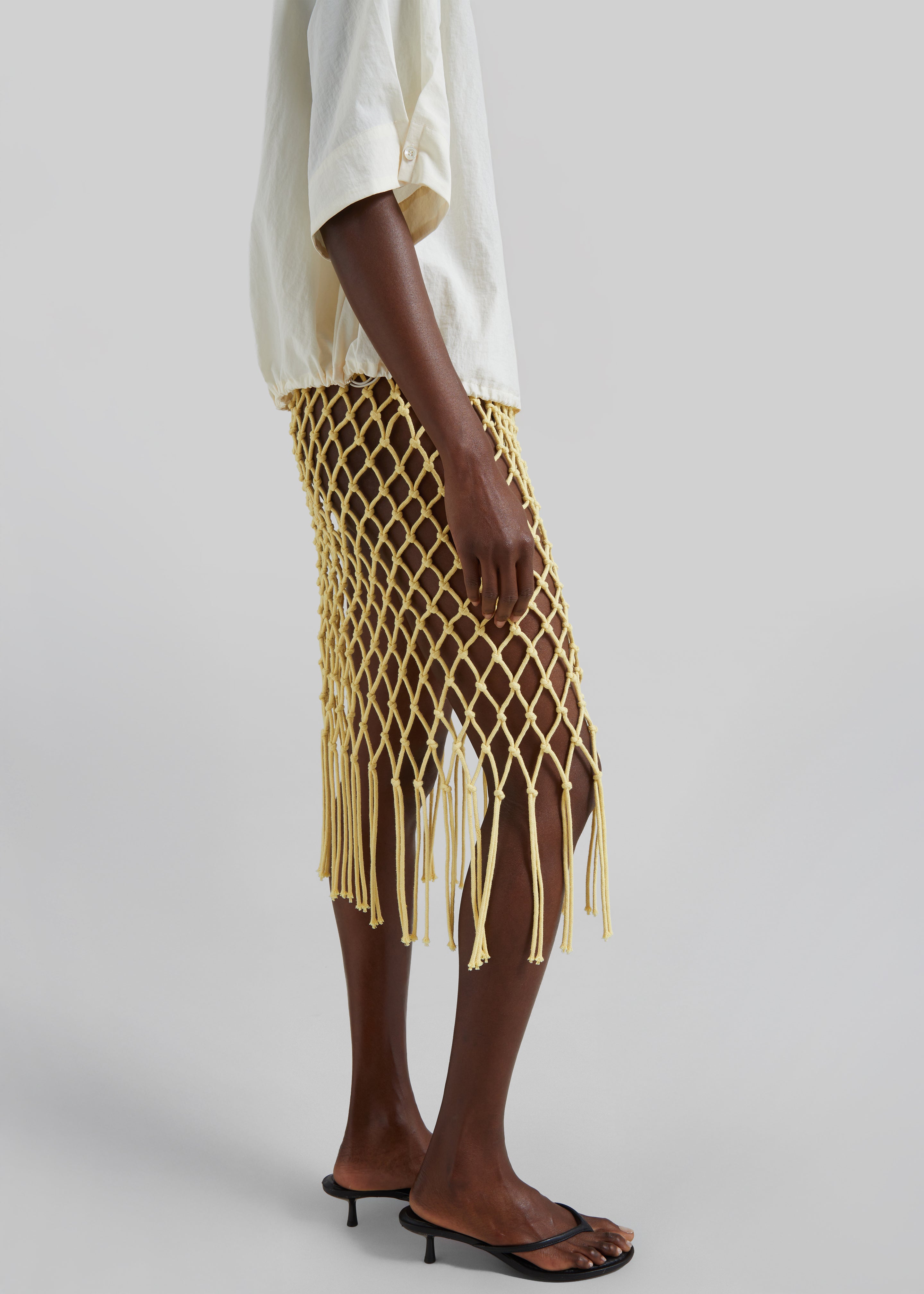Tropea Macrame Skirt - Pale Yellow - 6
