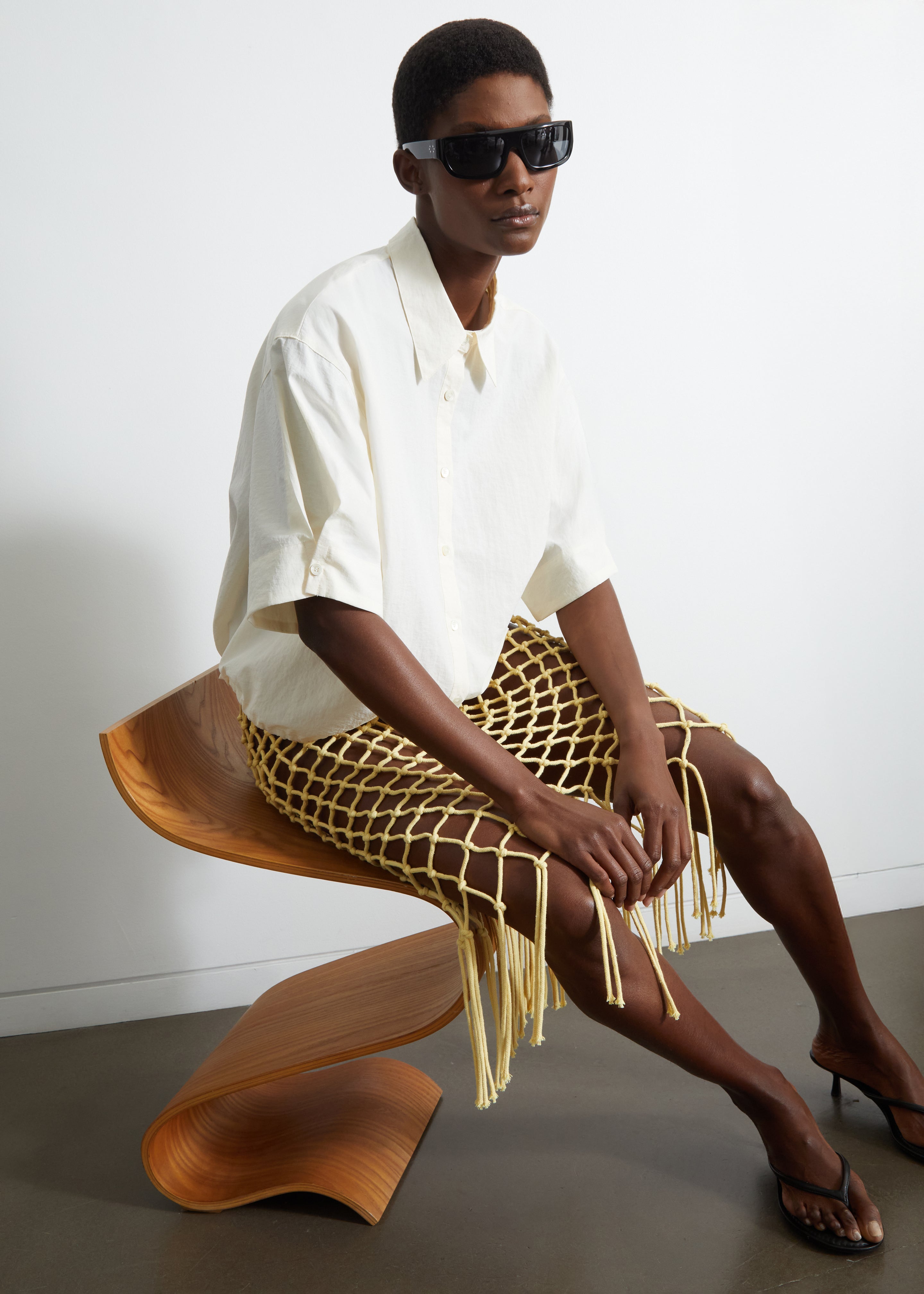 Tropea Macrame Skirt - Pale Yellow - 5