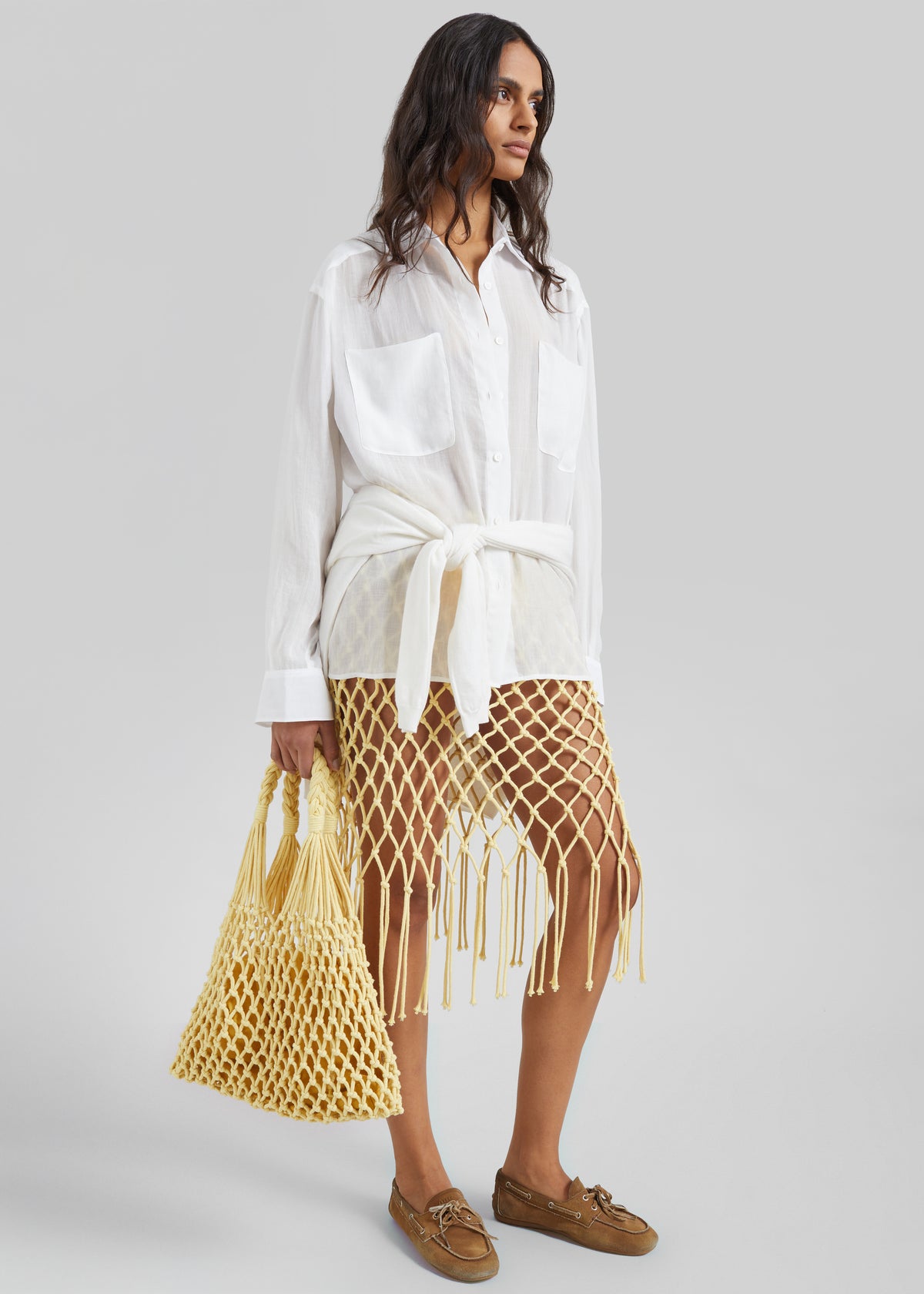 Tropea Macrame Skirt - Pale Yellow - 8