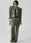 Trosa Straight Trousers - Pale Olive