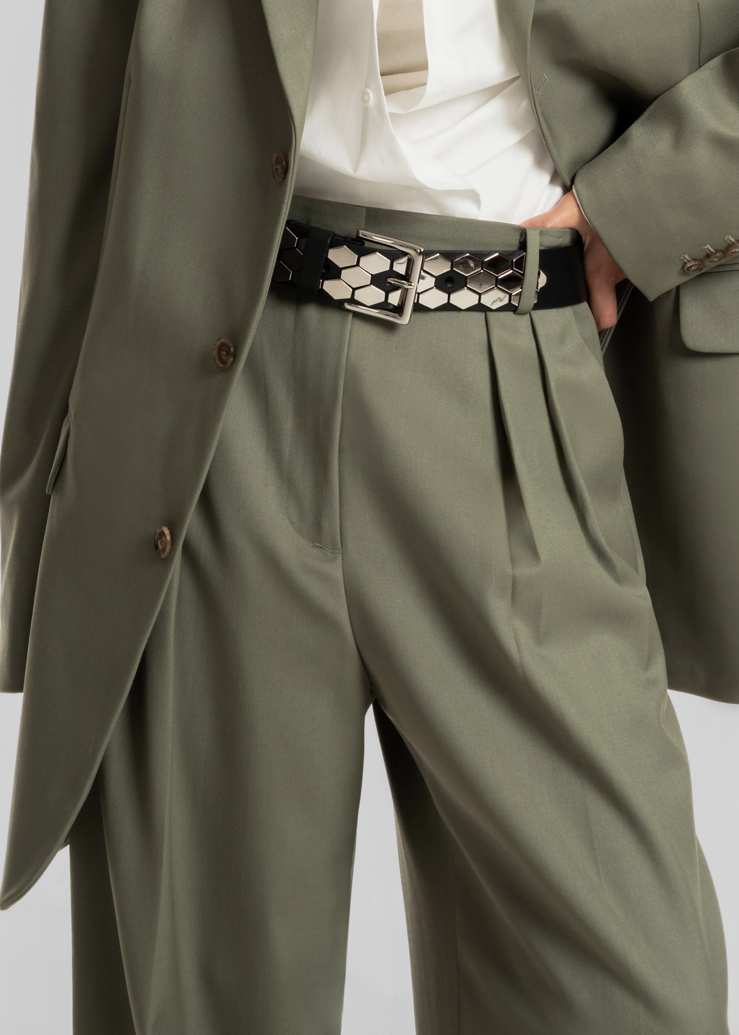 Trosa Straight Trousers - Pale Olive - 3