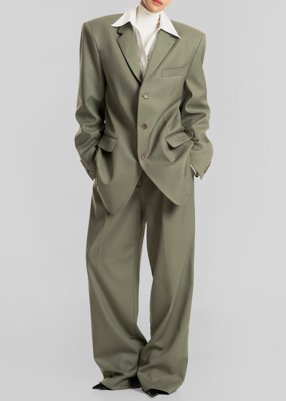 Trosa Straight Trousers - Pale Olive - 4