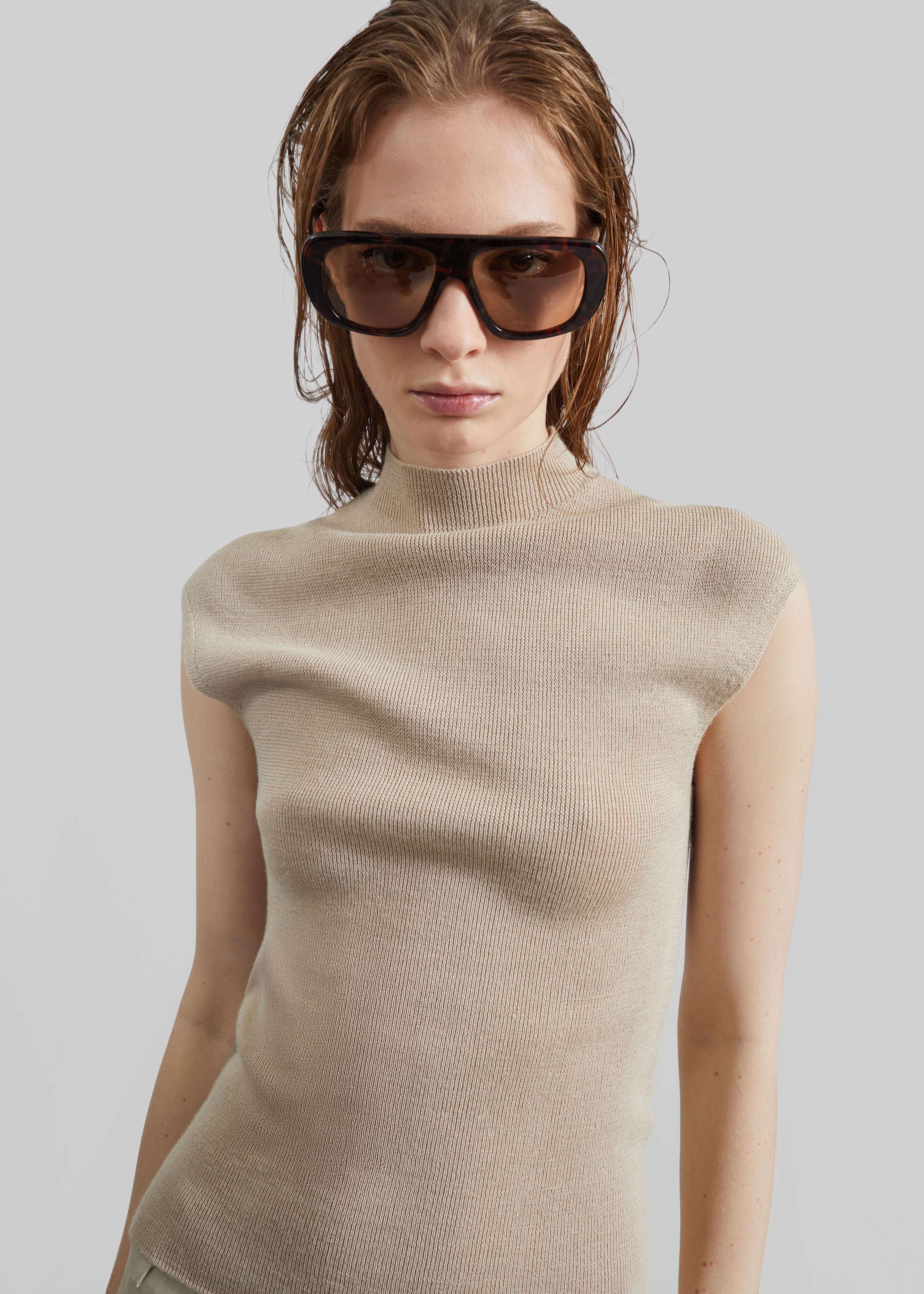 Troyes Knit Top - Beige – The Frankie Shop