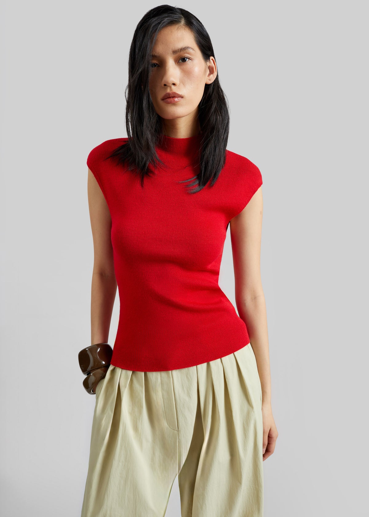 Troyes Knit Top - Red - 2