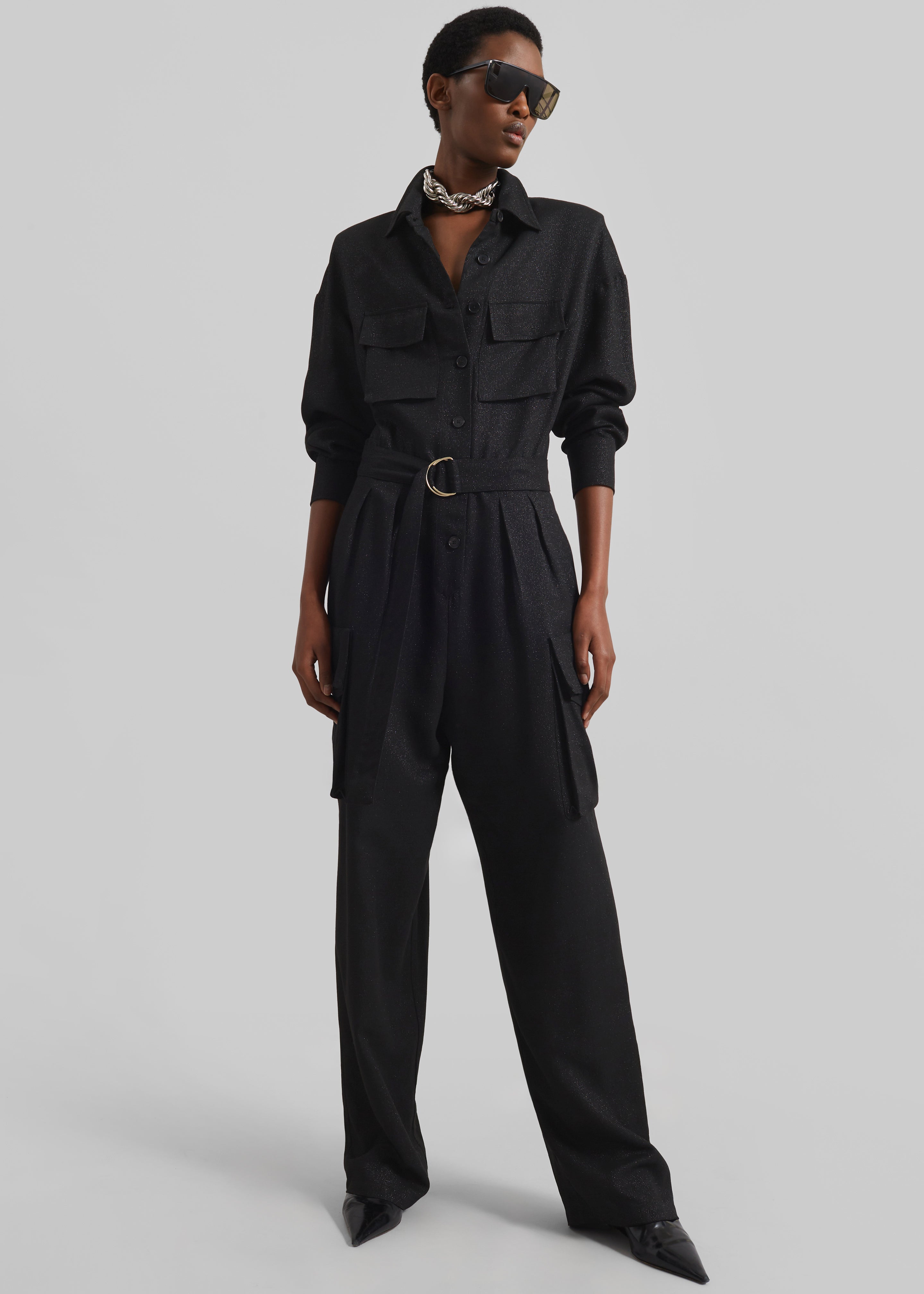 Tulare Shimmer Jumpsuit - Black - 1