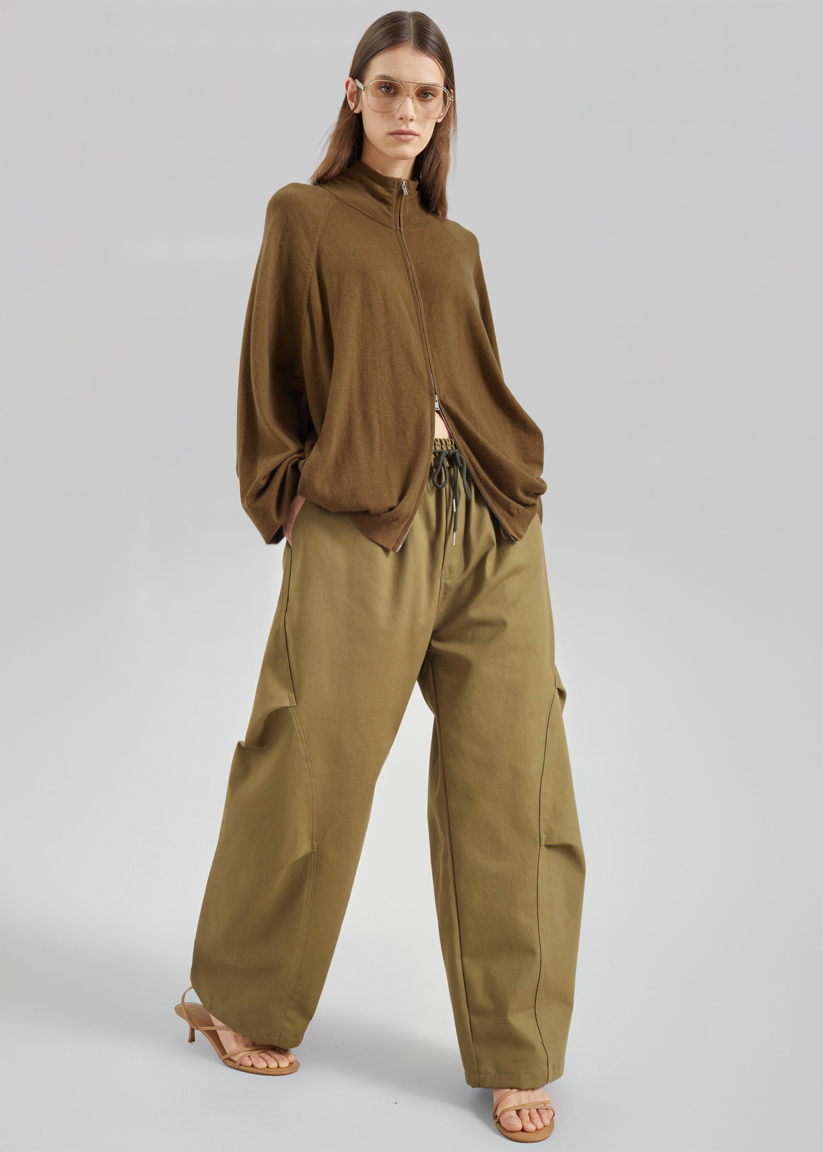 Tulsa Curved Pants - Dark Olive - 1