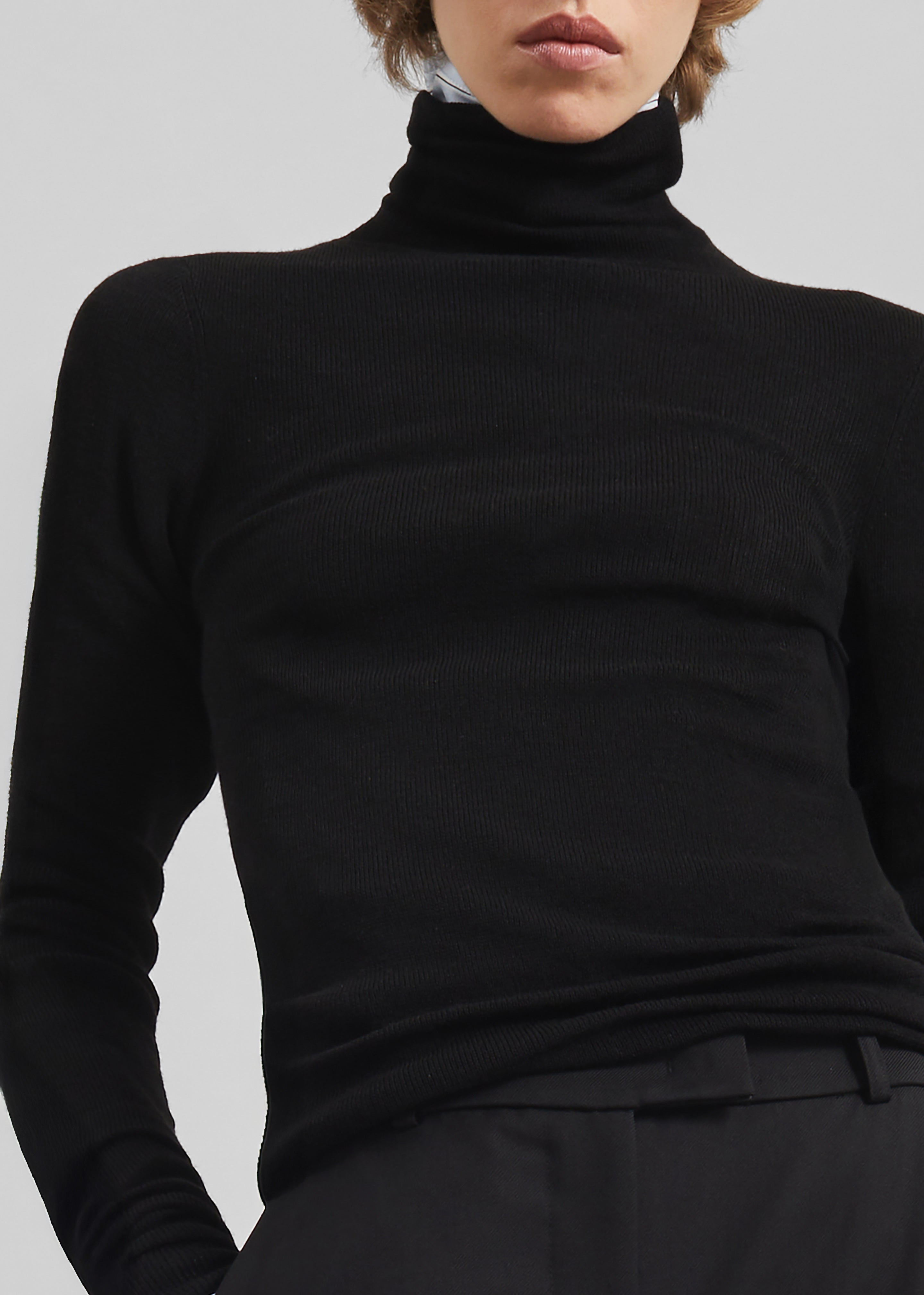 Utica Thin Turtleneck Sweater - Black - 6