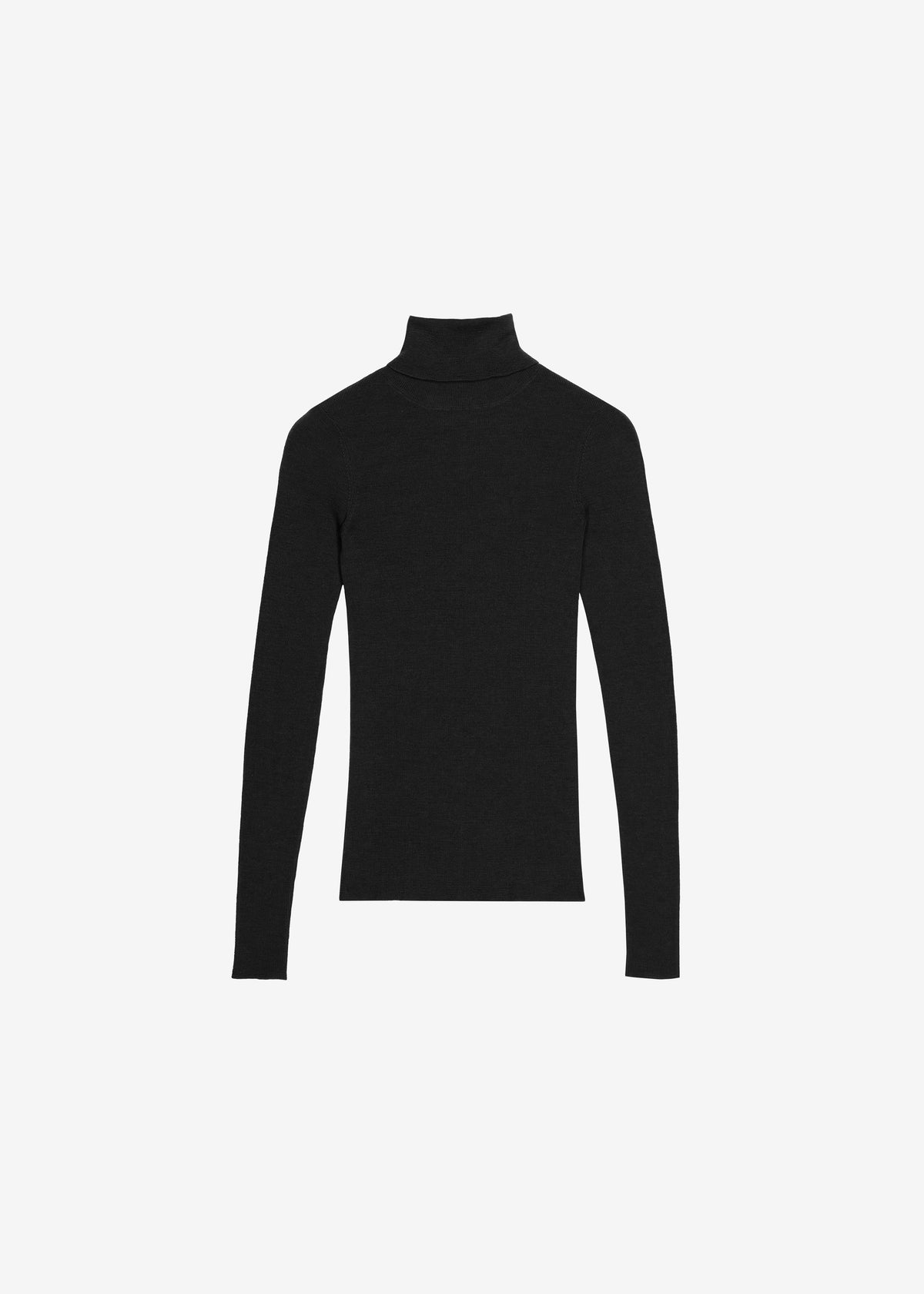 Utica Thin Turtleneck Sweater - Black - 9