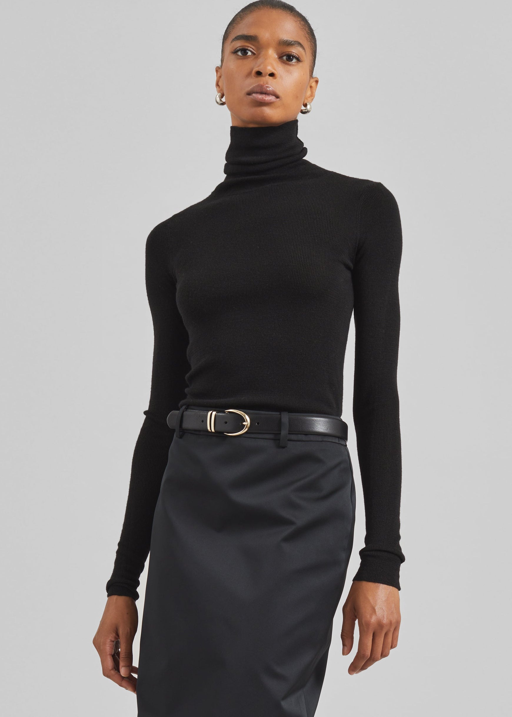 Utica Thin Turtleneck Sweater - Black - 4