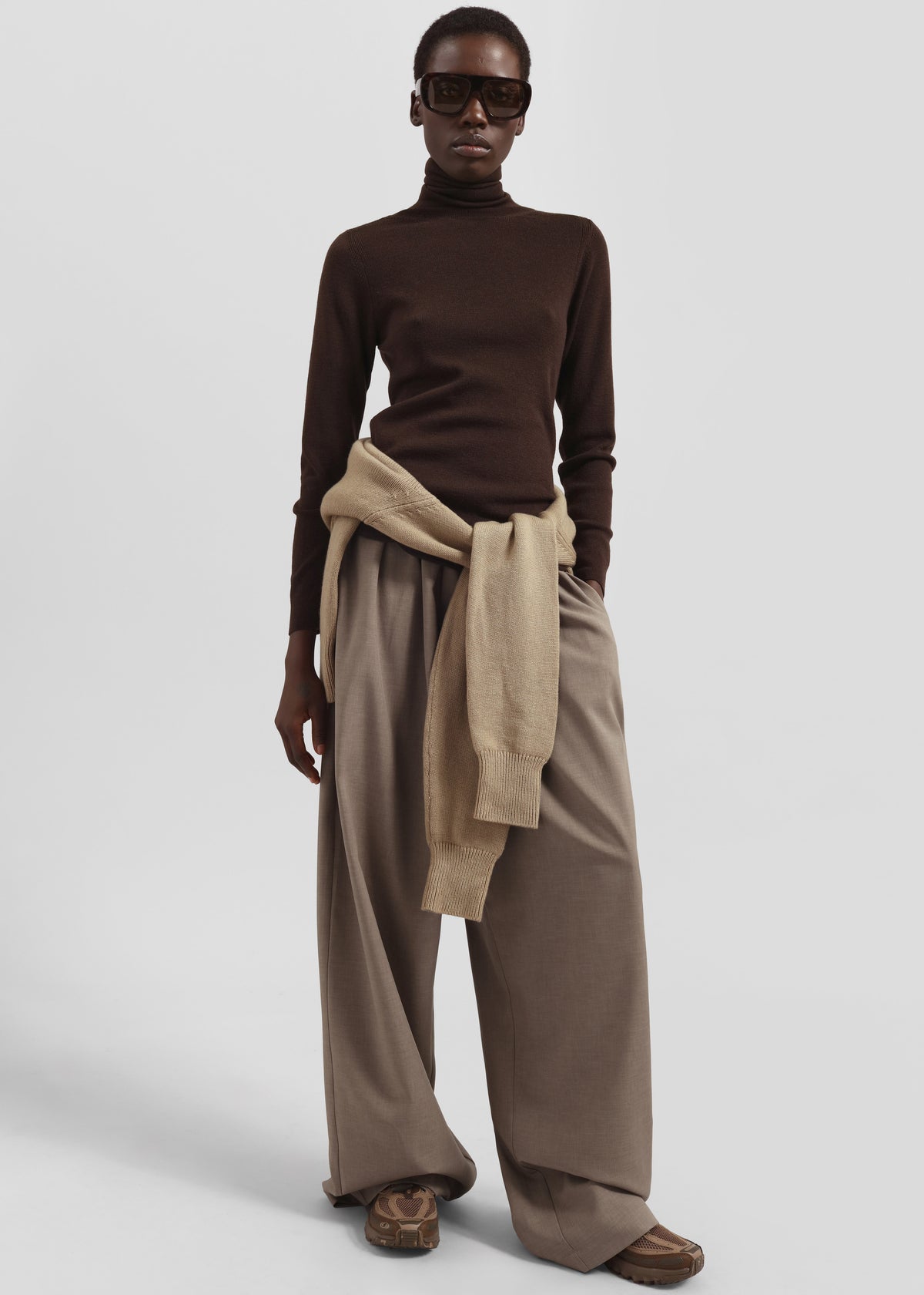 Utica Thin Turtleneck Sweater - Brown - 3