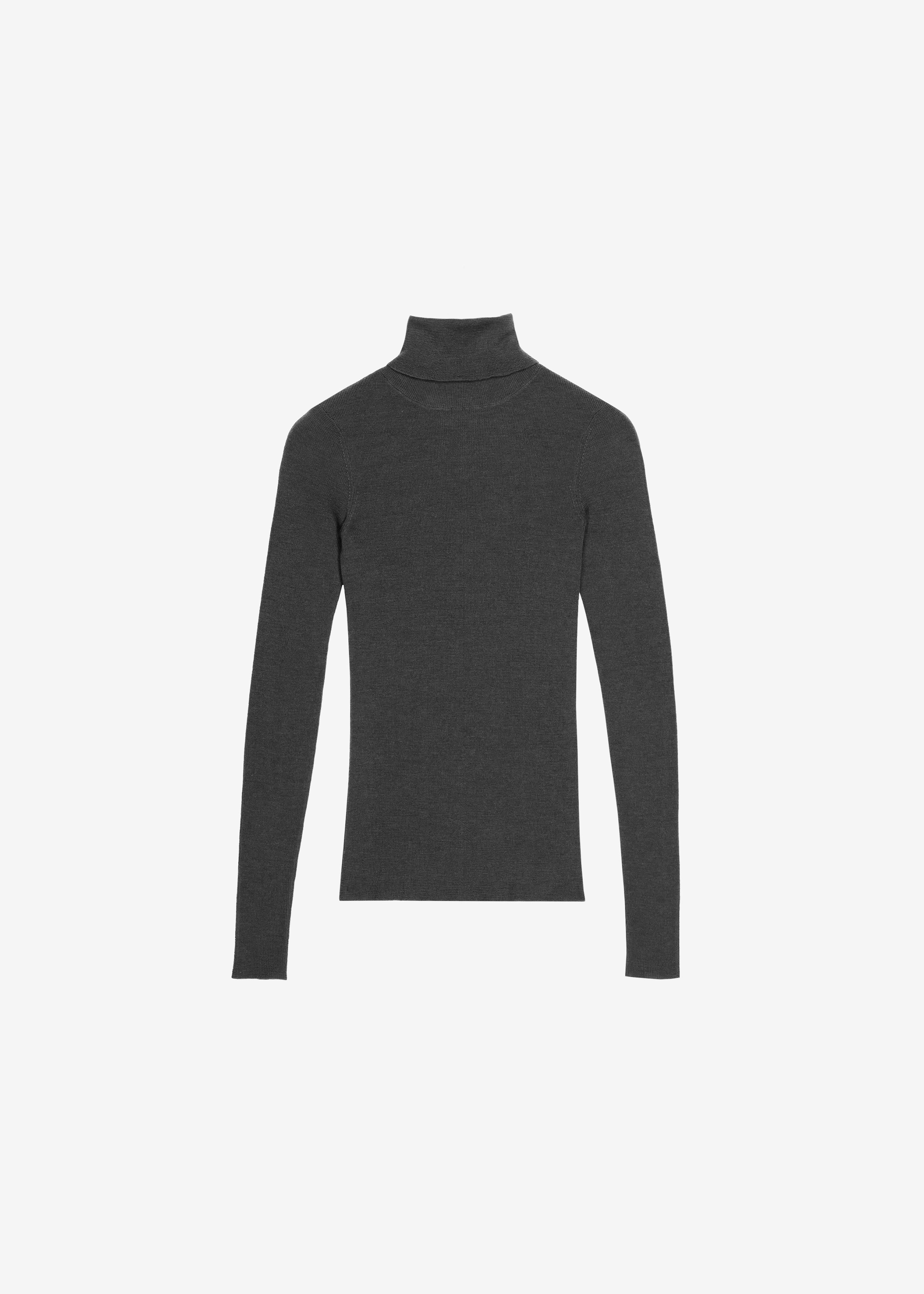 Utica Thin Turtleneck Sweater - Dark Grey Melange – The Frankie Shop